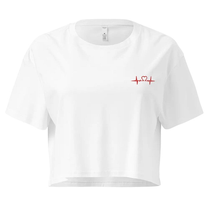 Outline Heartbeat Embroidered Crop Top for Her product image (5)