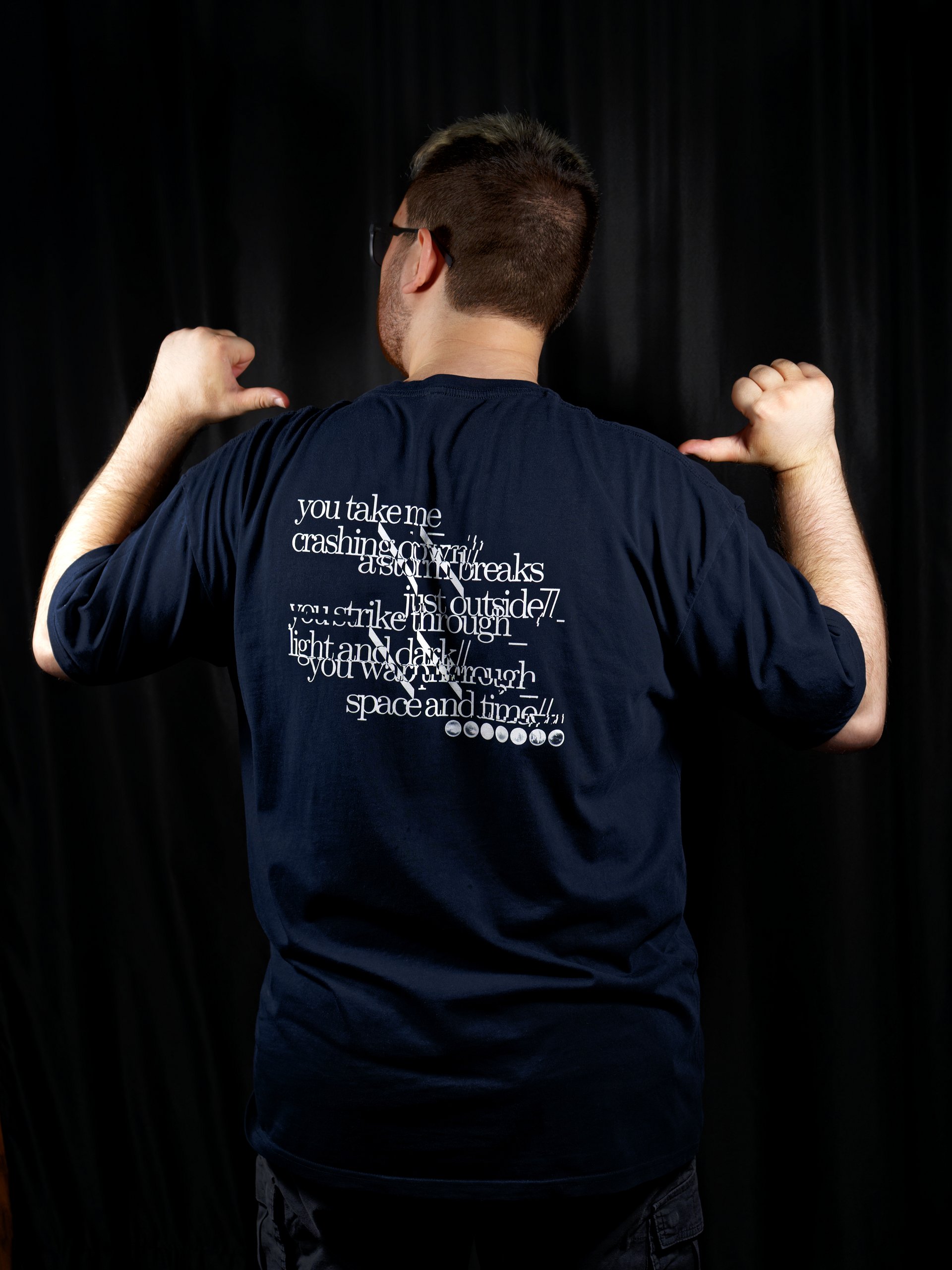through space and time// tee (dark) product image (1)