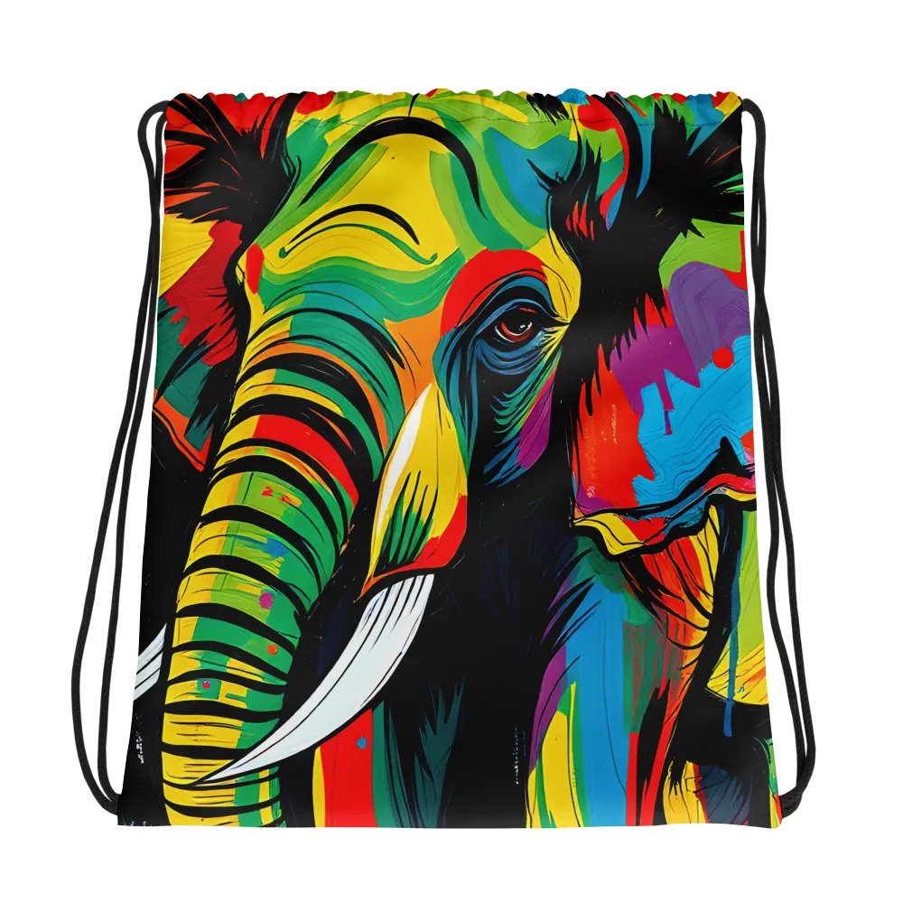 Vibrant Elephant All-Over Drawstring Bag product image (1)