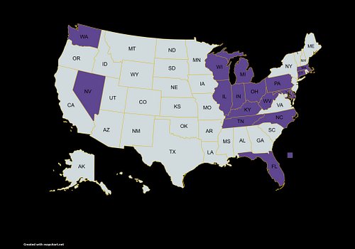 I have wrestled in only 17 states and 4 countries. We need to change this ASAP because I really desire filling this map up a ...