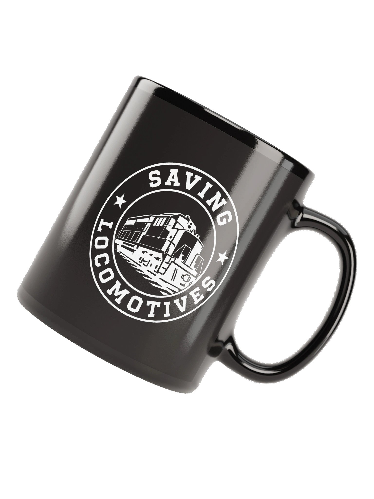 Saving Locomotives Black Ceramic Mug product image (6)