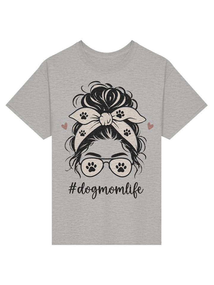 Dog Mom Messy Bun Paw Print Lover T-Shirt product image (1)