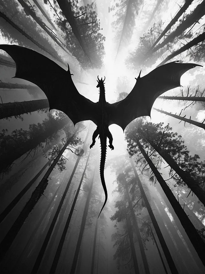 Mystical Dragon Silhouette Framed Poster product image (1)