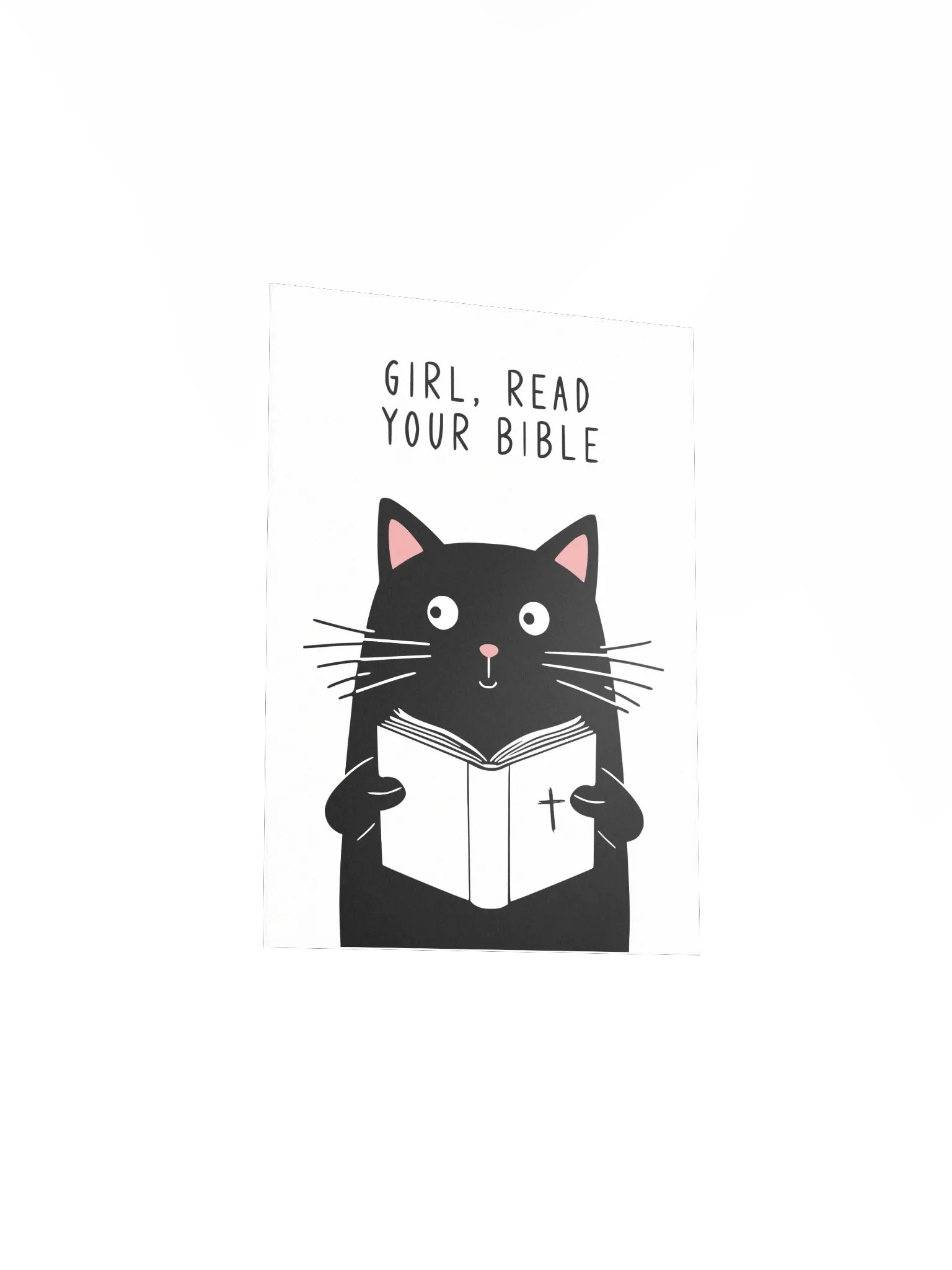 Girl Read Your Bible | Cat Wall Art | Christian Decor | Faith Humor | Home Decoration | Gift Christian product image (23)