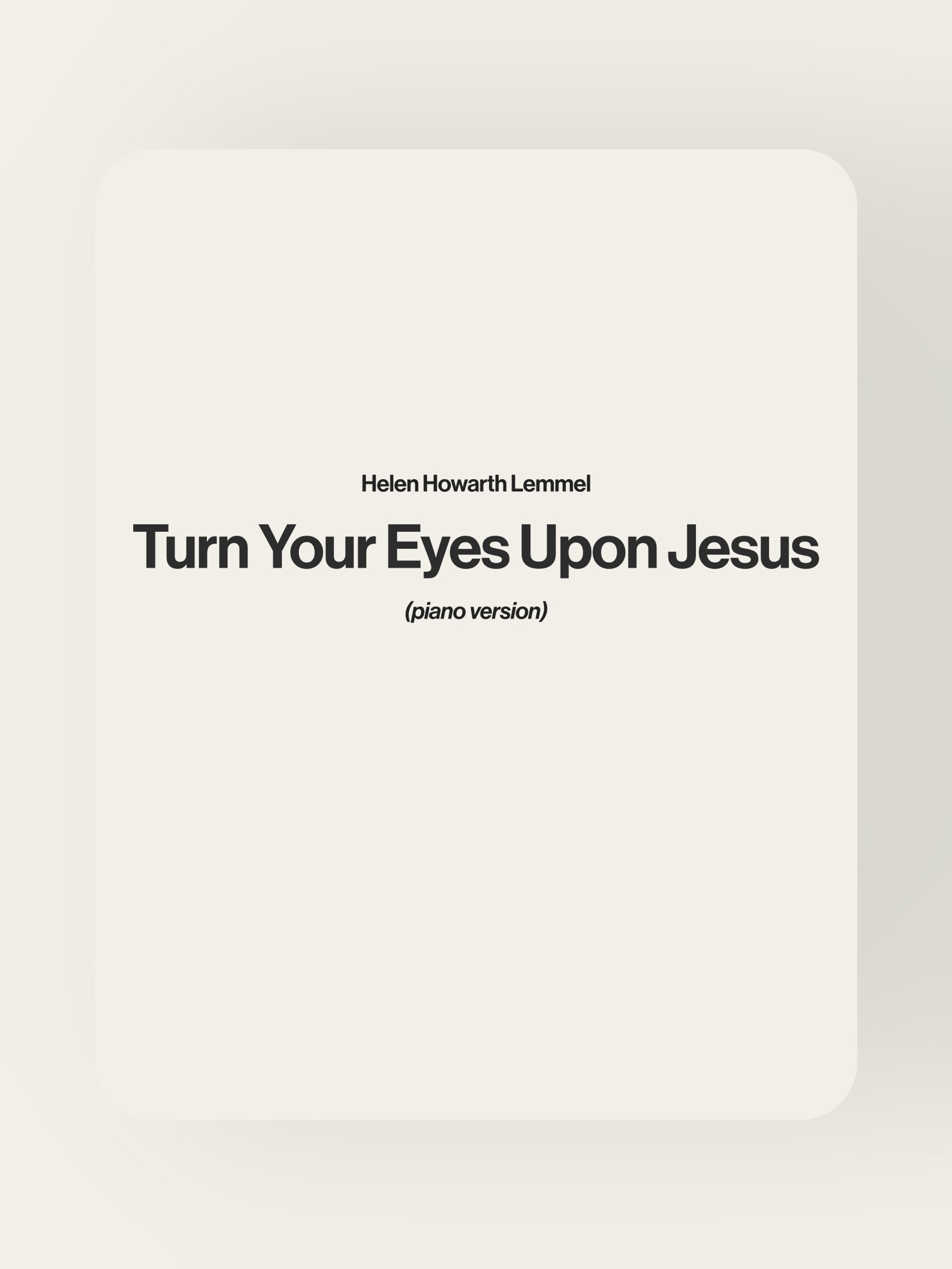 Turn Your Eyes Upon Jesus product image (1)