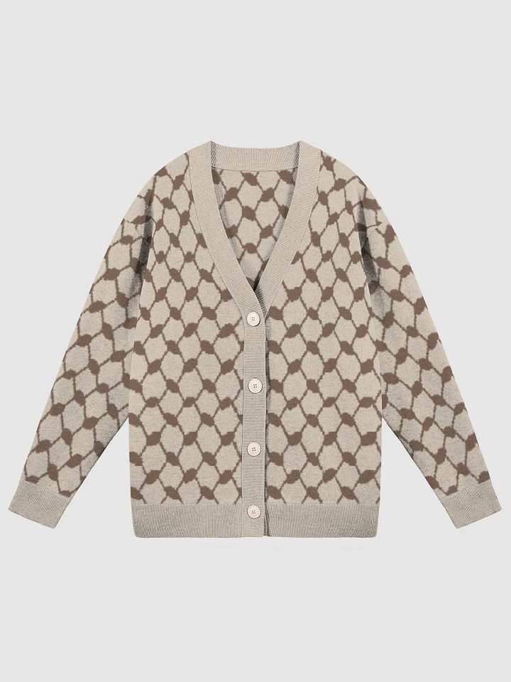 Toffee Brown Keffiyeh Woman Cardigan product image (1)