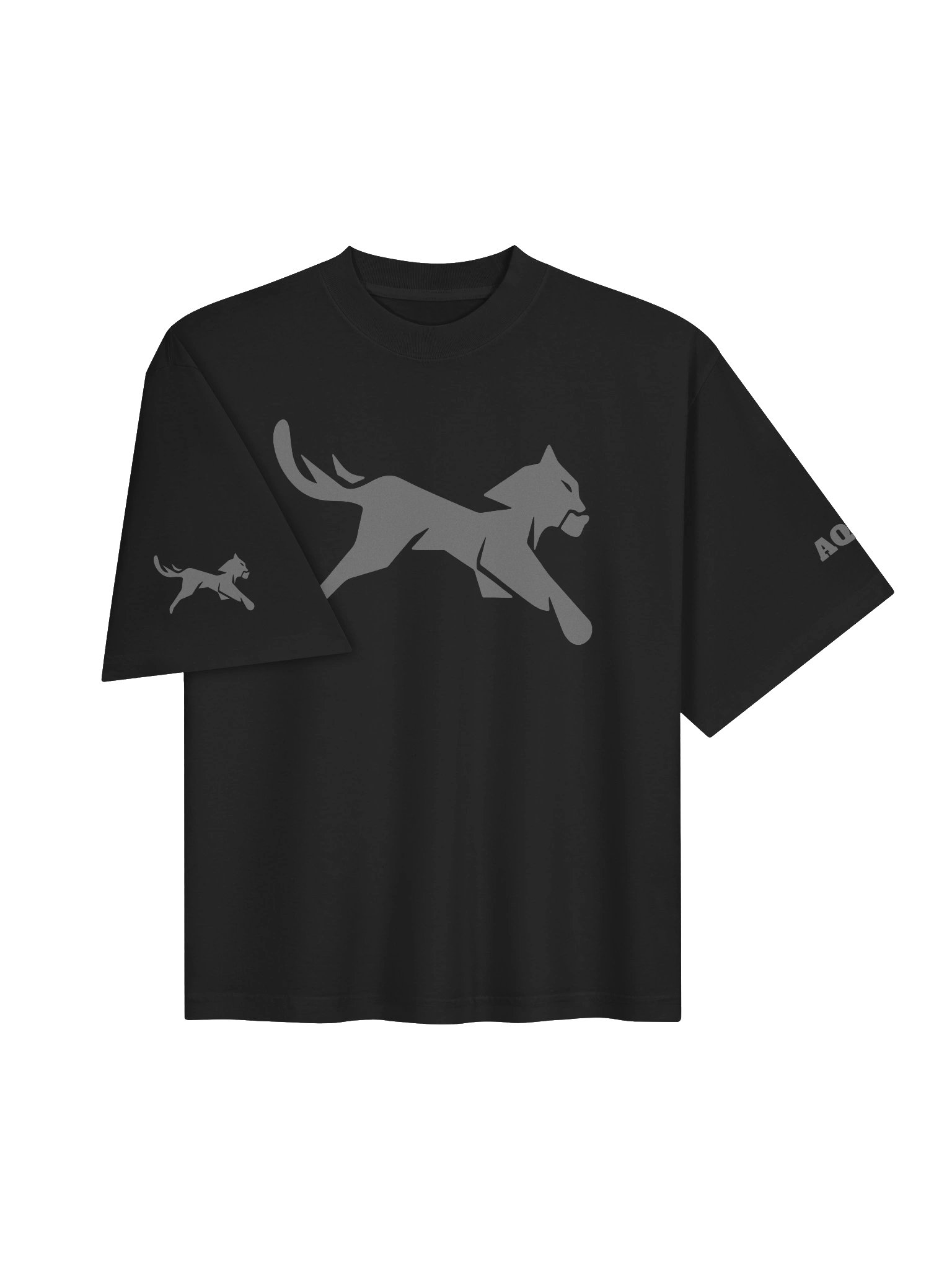 AQRA Leaping Feline Graphic Oversized Tee product image (7)