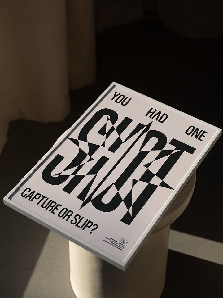 "ONE SHOT" Typography Framed Poster product image (2)