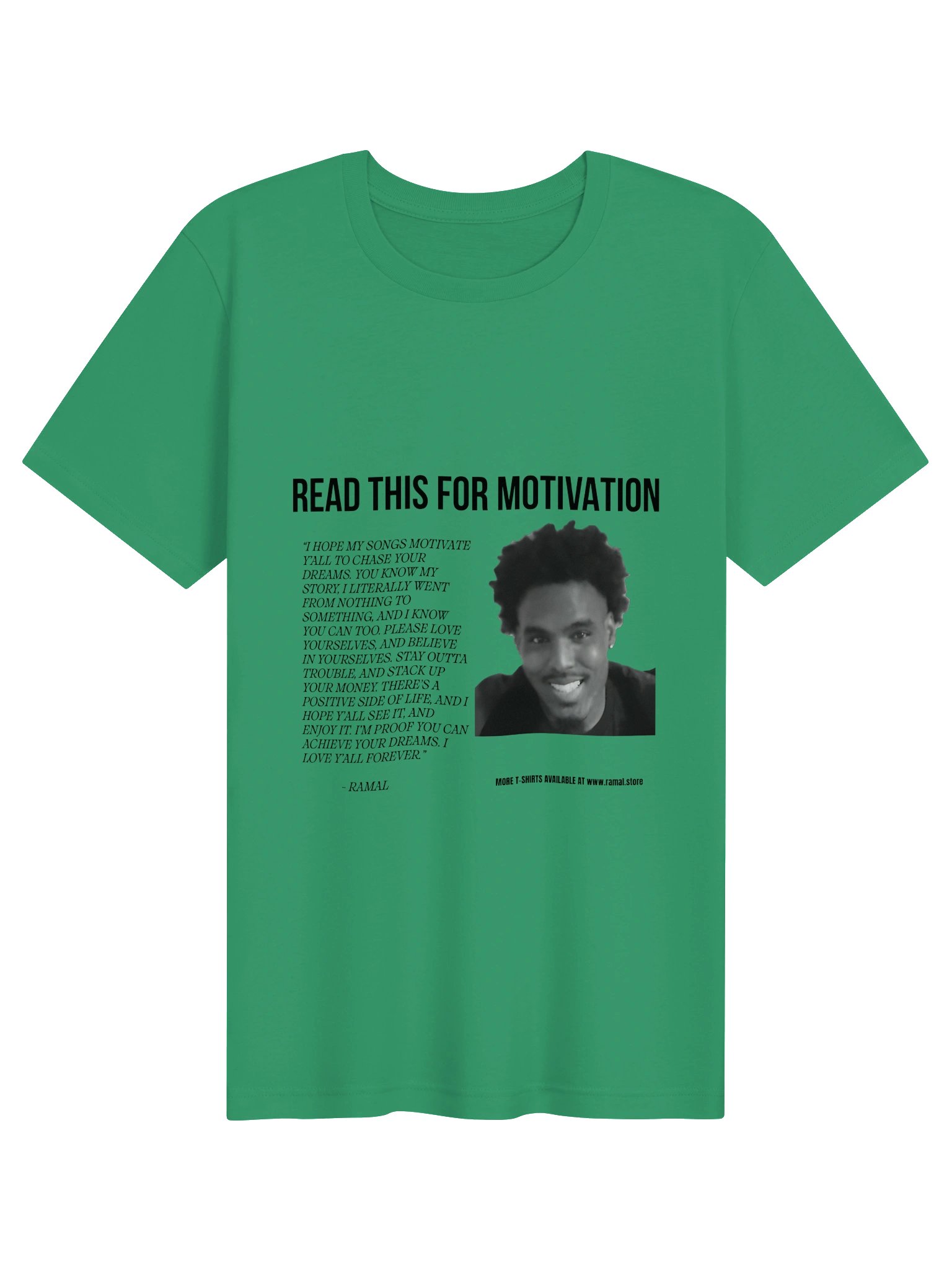 GREEN MOTIVATIONAL T-SHIRT product image (1)