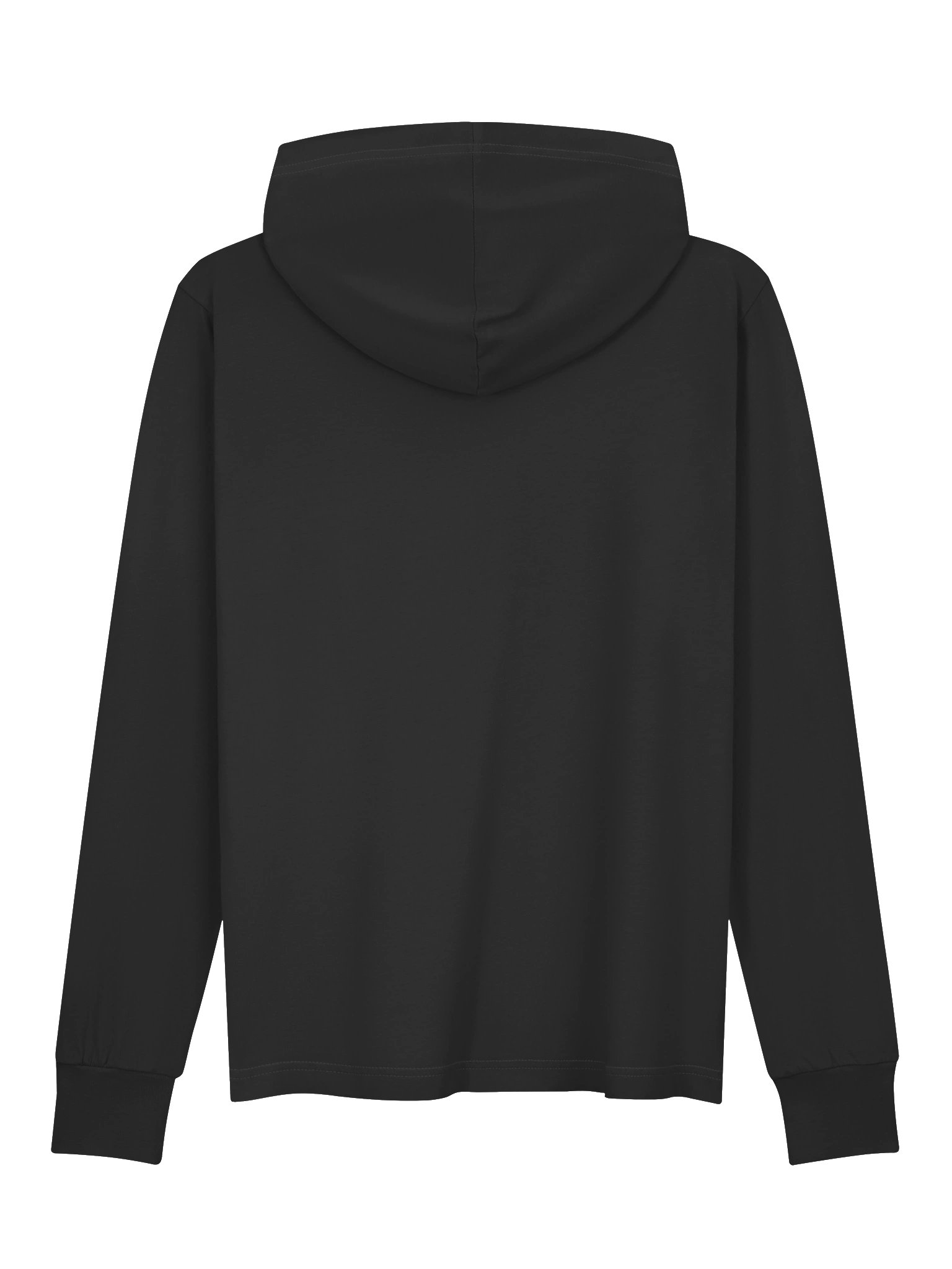 BLACK Long Sleeve T-Shirt With Hoodie - A.J. DoubleU News Adventure Badge product image (2)