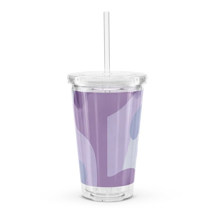 Purple Ribbon 16 oz Clear Plastic Tumbler product image (2)
