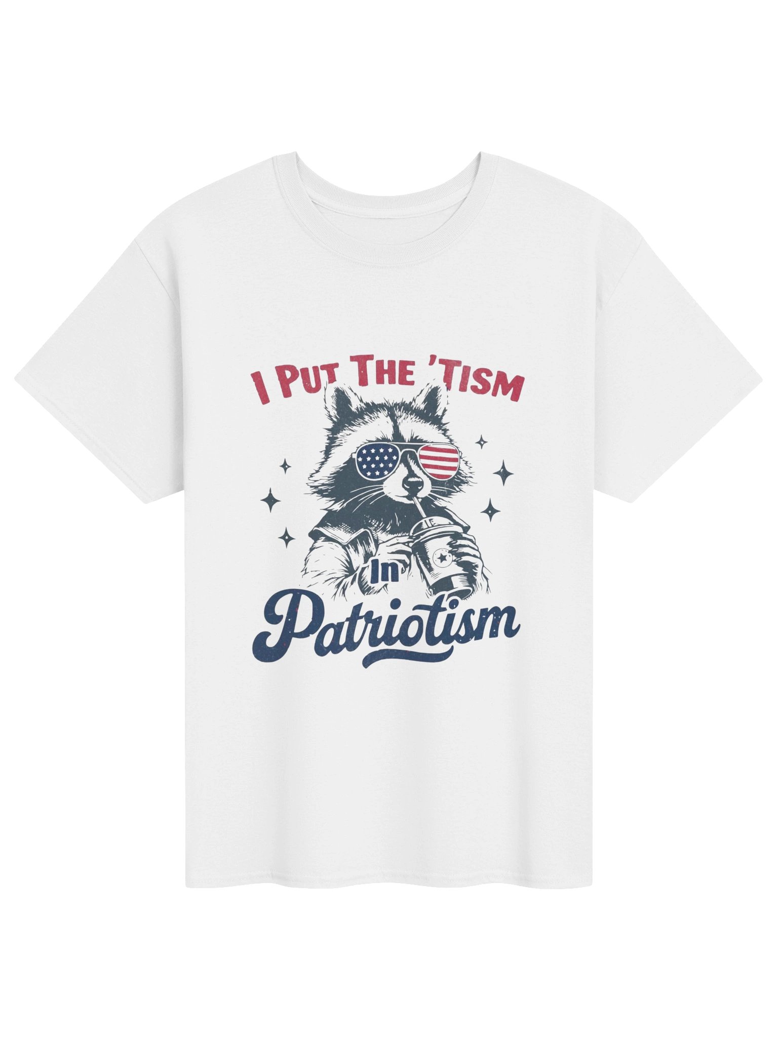I Put the ‘Tism in Patriotism Funny Raccoon Shirt product image (1)