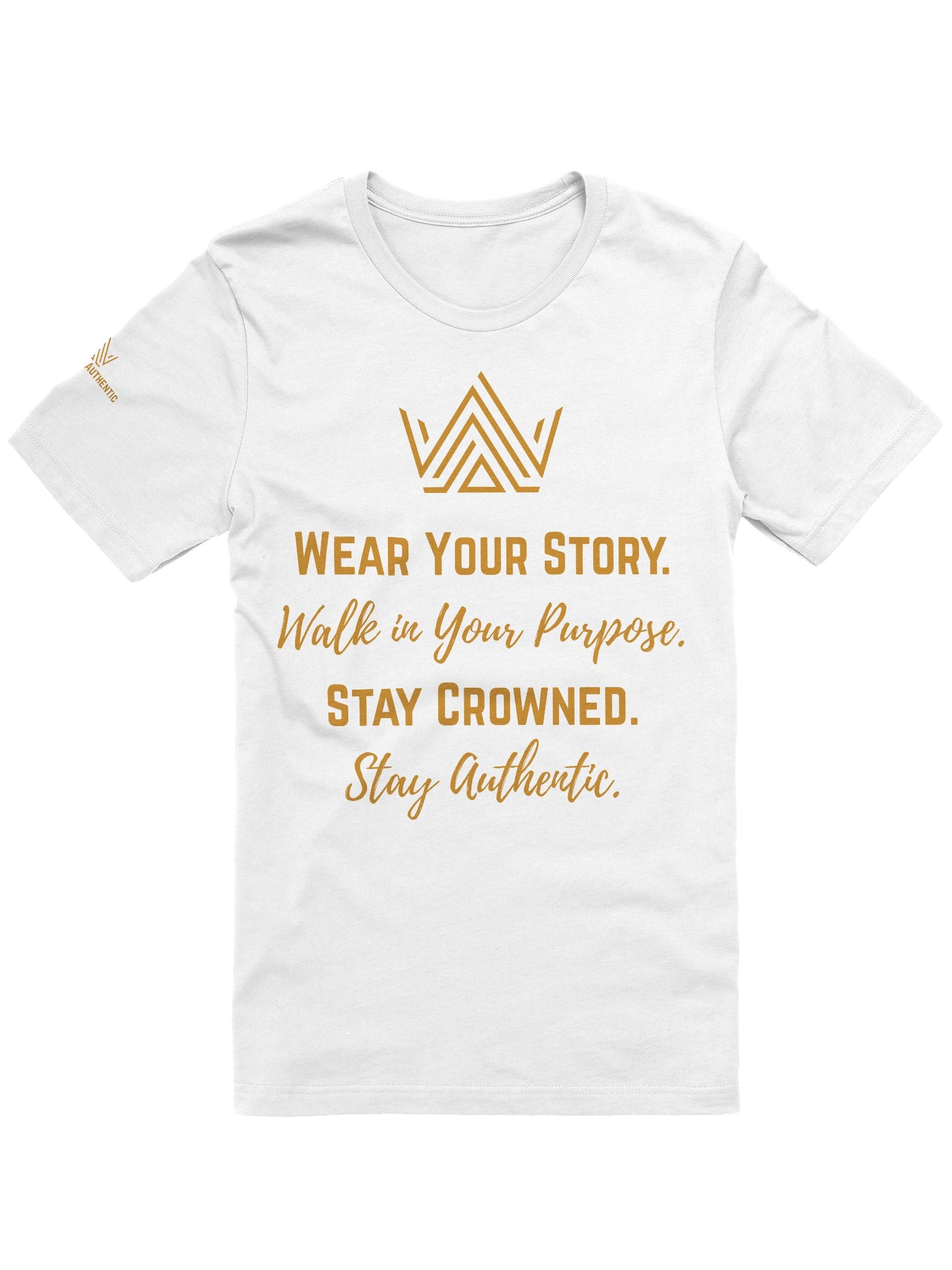 Crowned & Authentic Tee (Gold Design) product image (1)