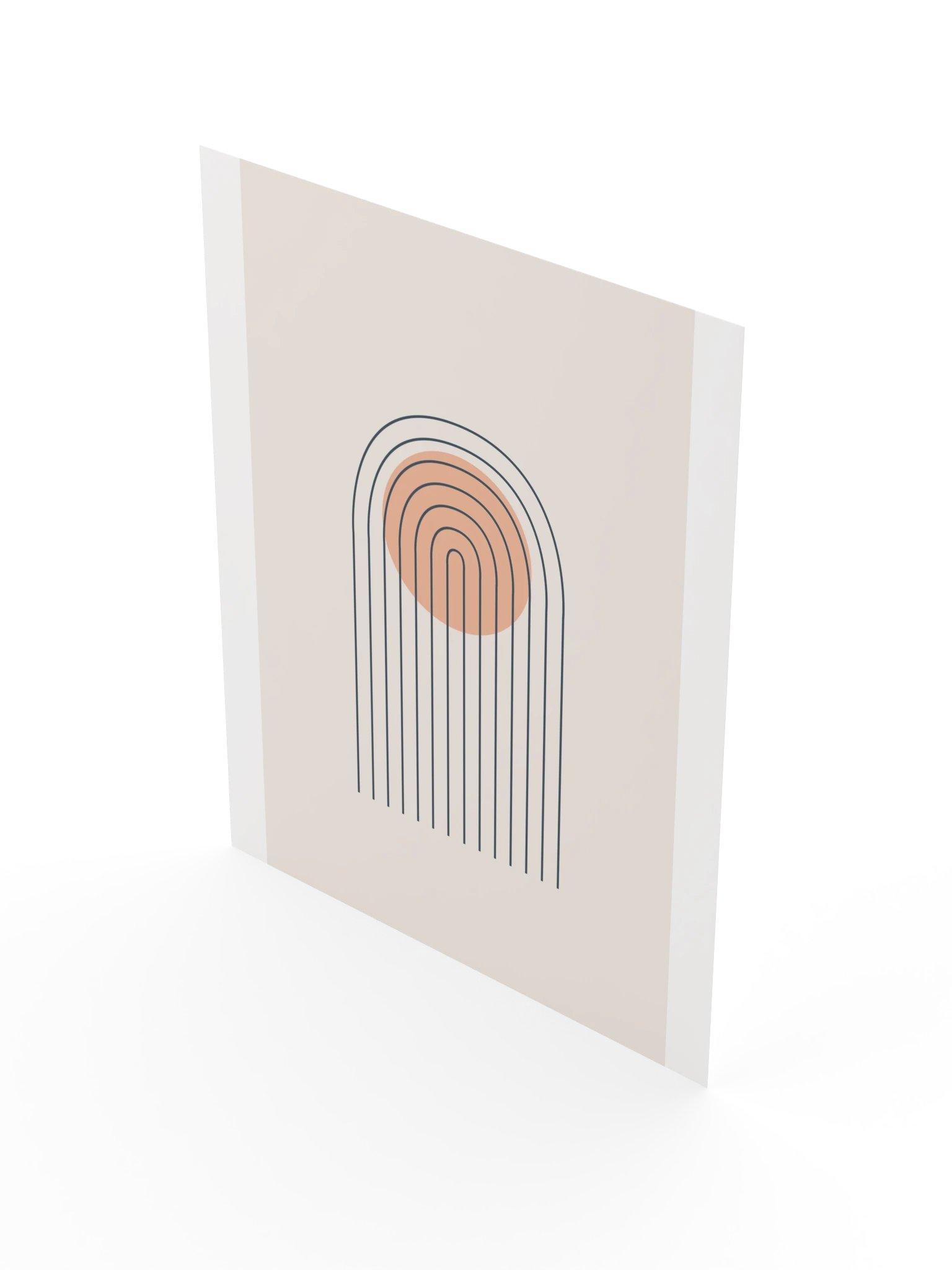 Dusty Blue Line Arch Print | Peach Bathroom Wall Art product image (5)