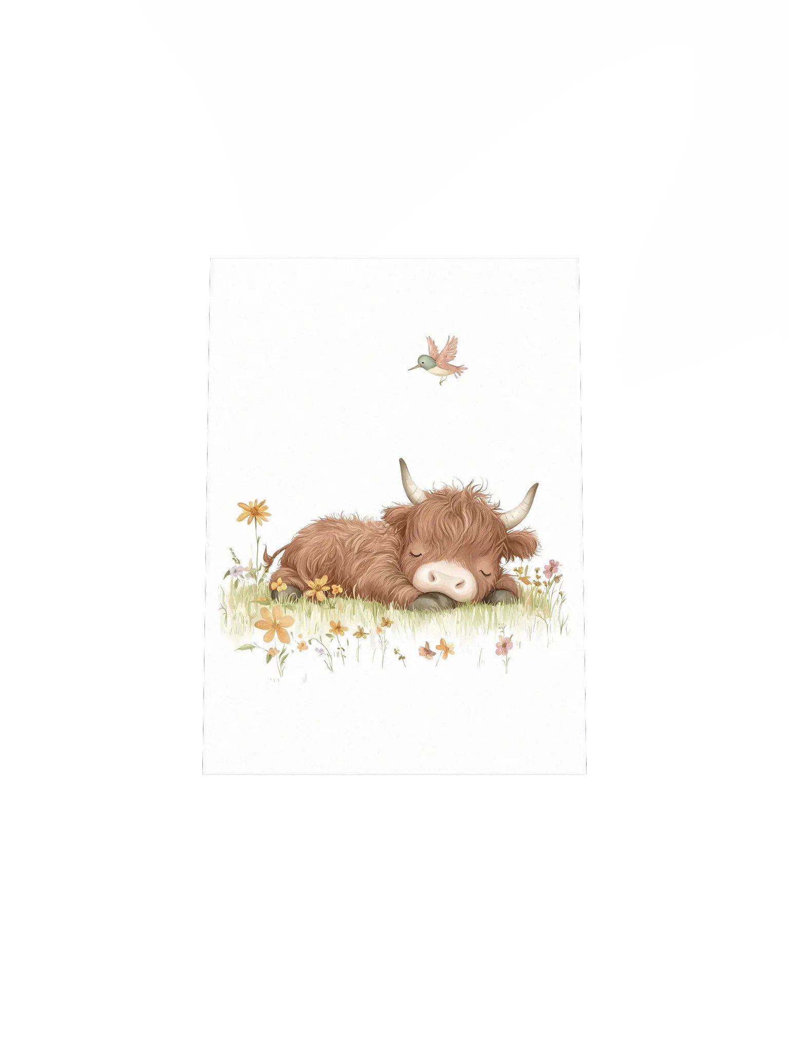 Sleeping Highland Cow Farmhouse Nursery Print product image (5)
