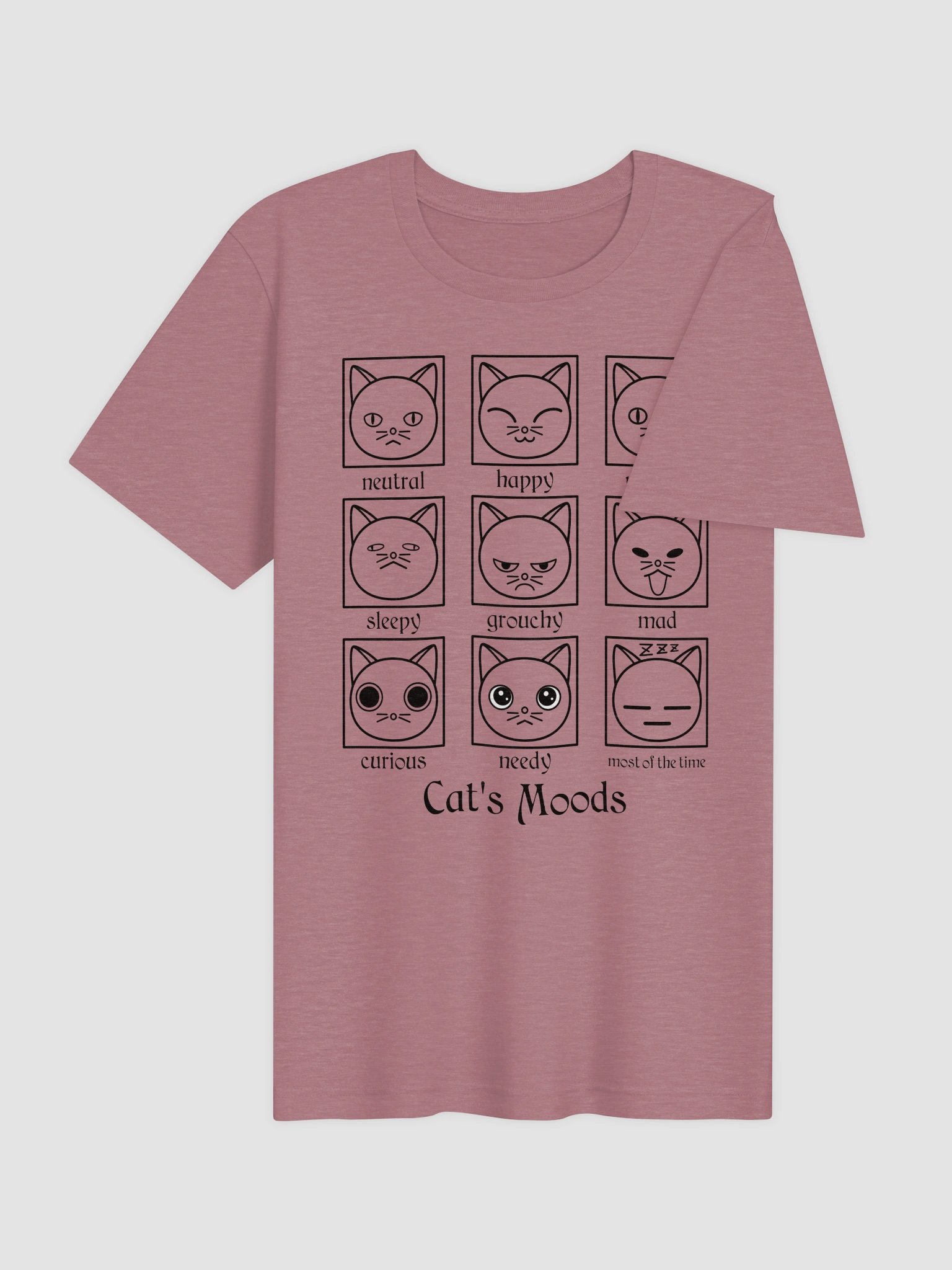 Cat's Moods (Black Print) - Unisex Adult Super Soft Lightweight T-shirt product image (3)