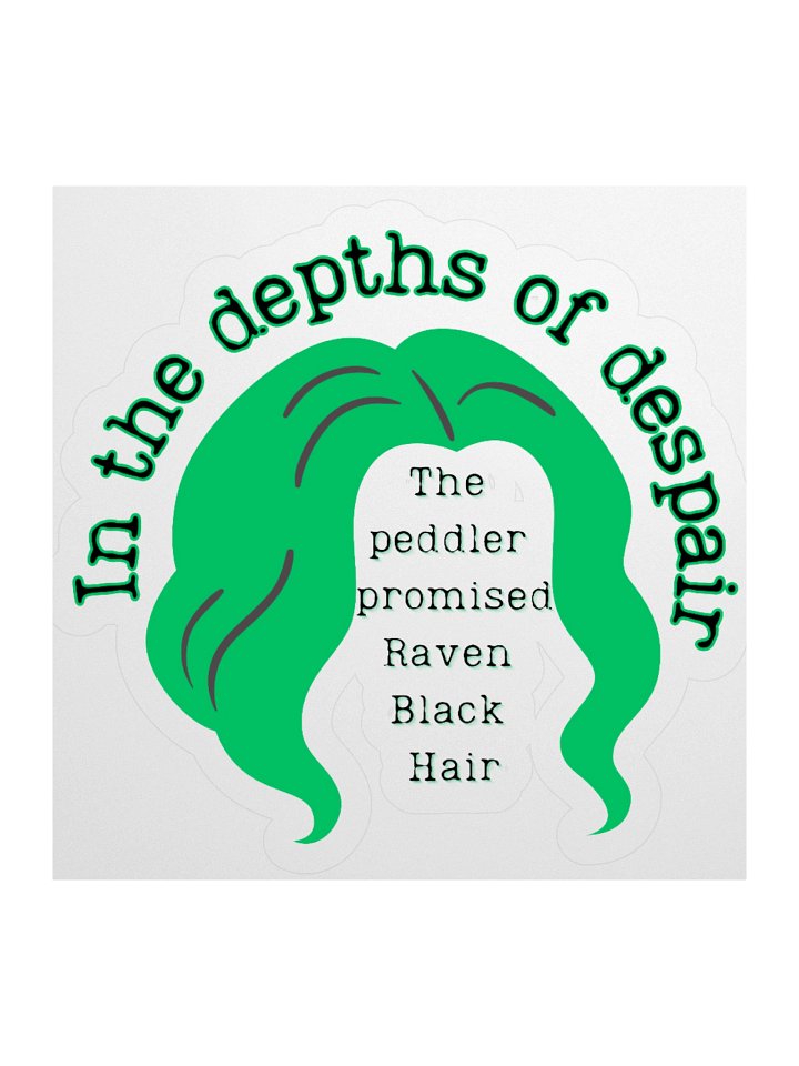 Raven Black Hair - Kiss Cut Sticker product image (1)