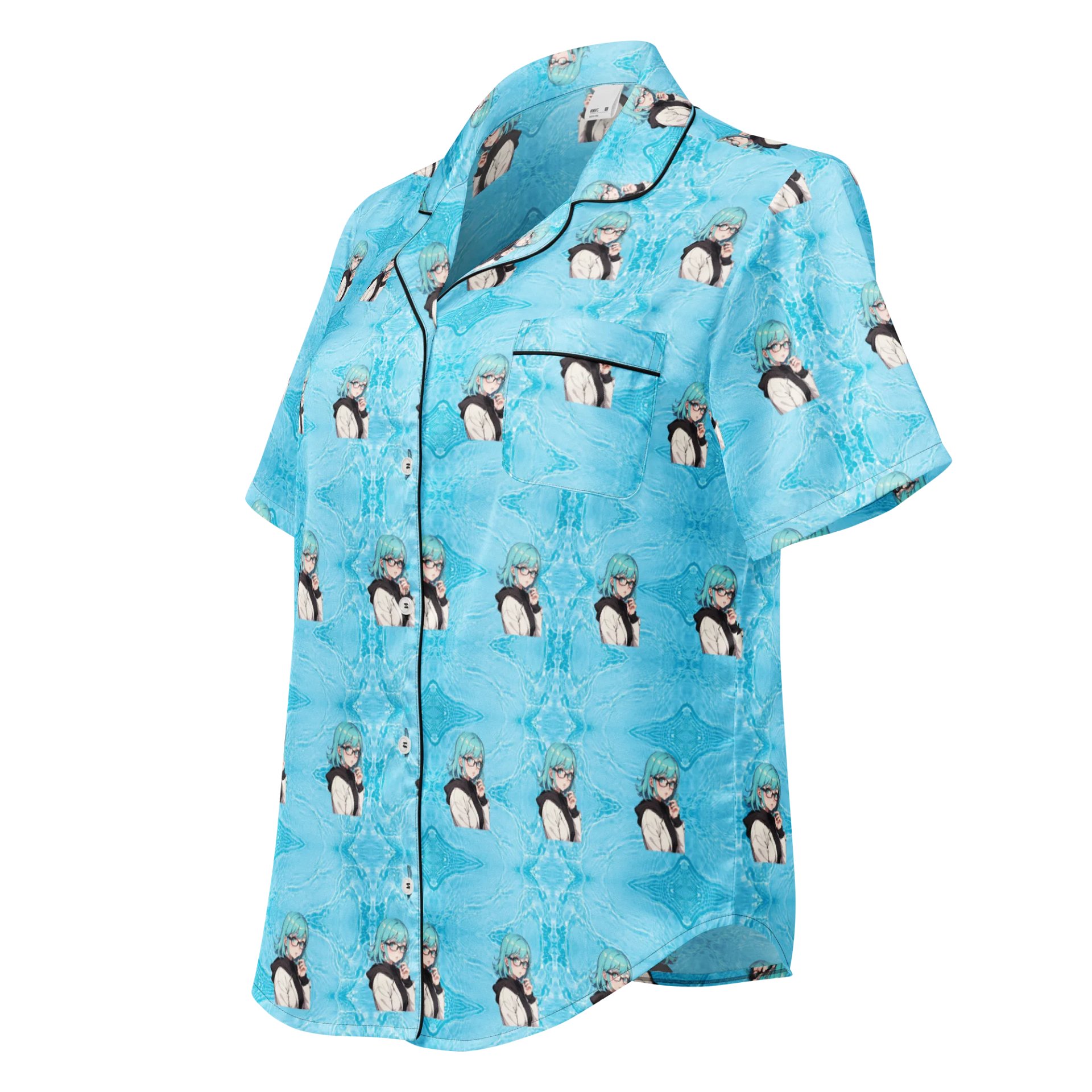 (Aqua WAIFU) K Women's Short Sleeve Pajama Top product image (1)