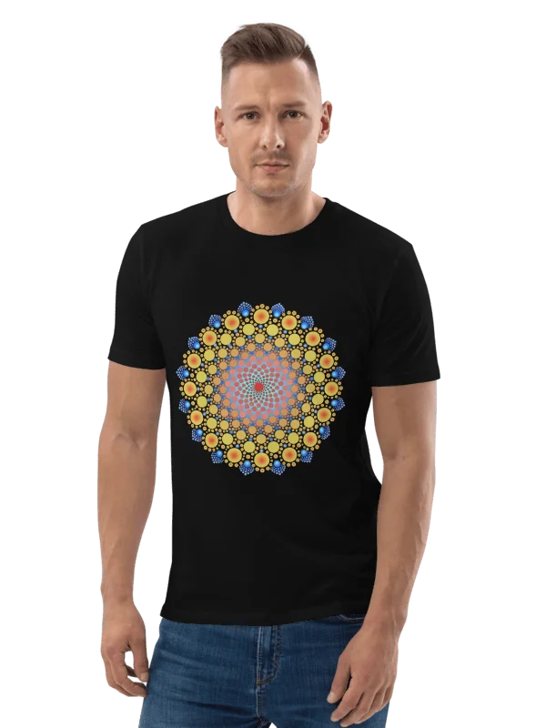Orange Sunflower Mandala Organic T-Shirt product image (1)