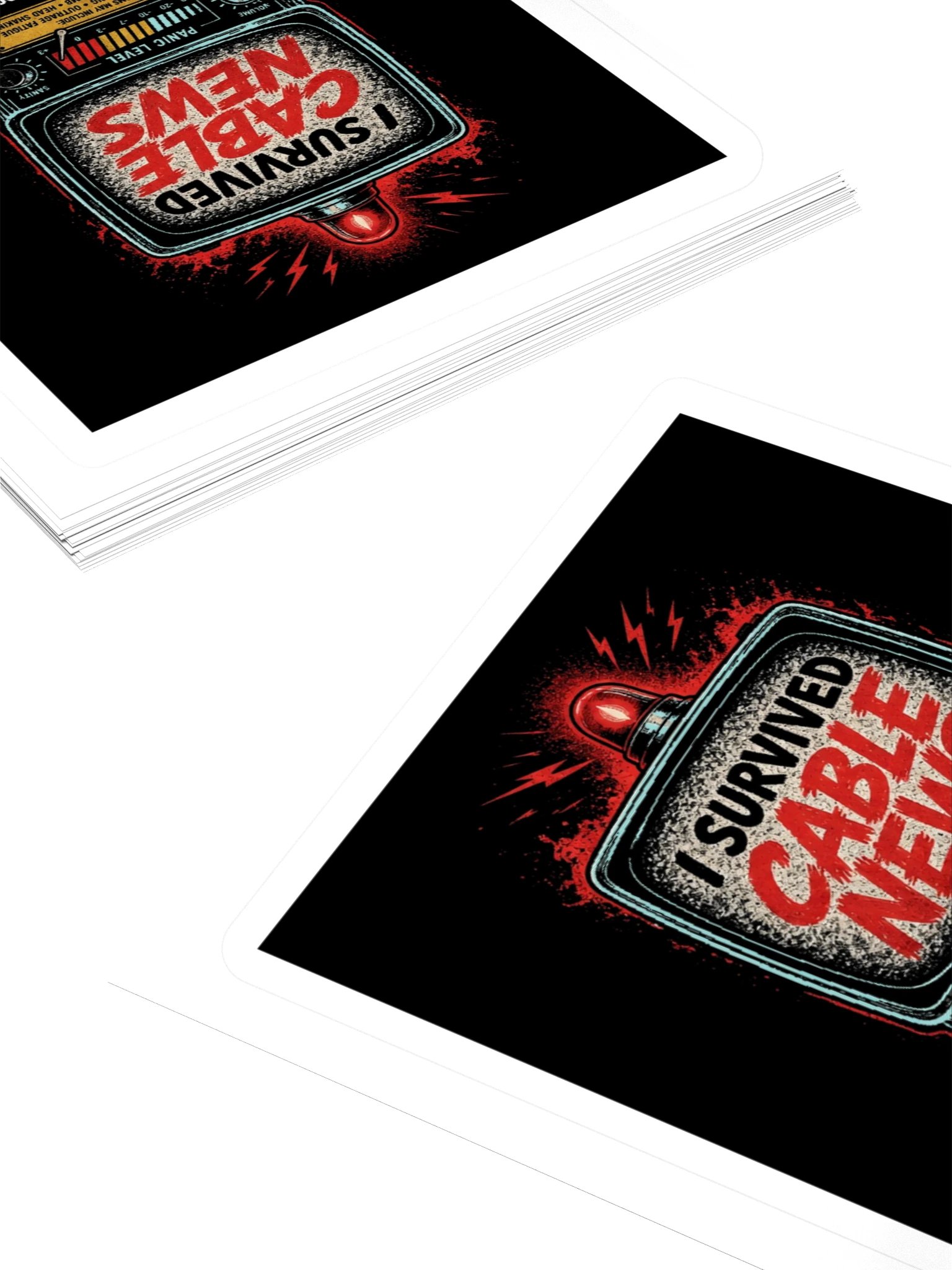 I Survived Cable News (TV Panic-Meter) Sticker product image (4)