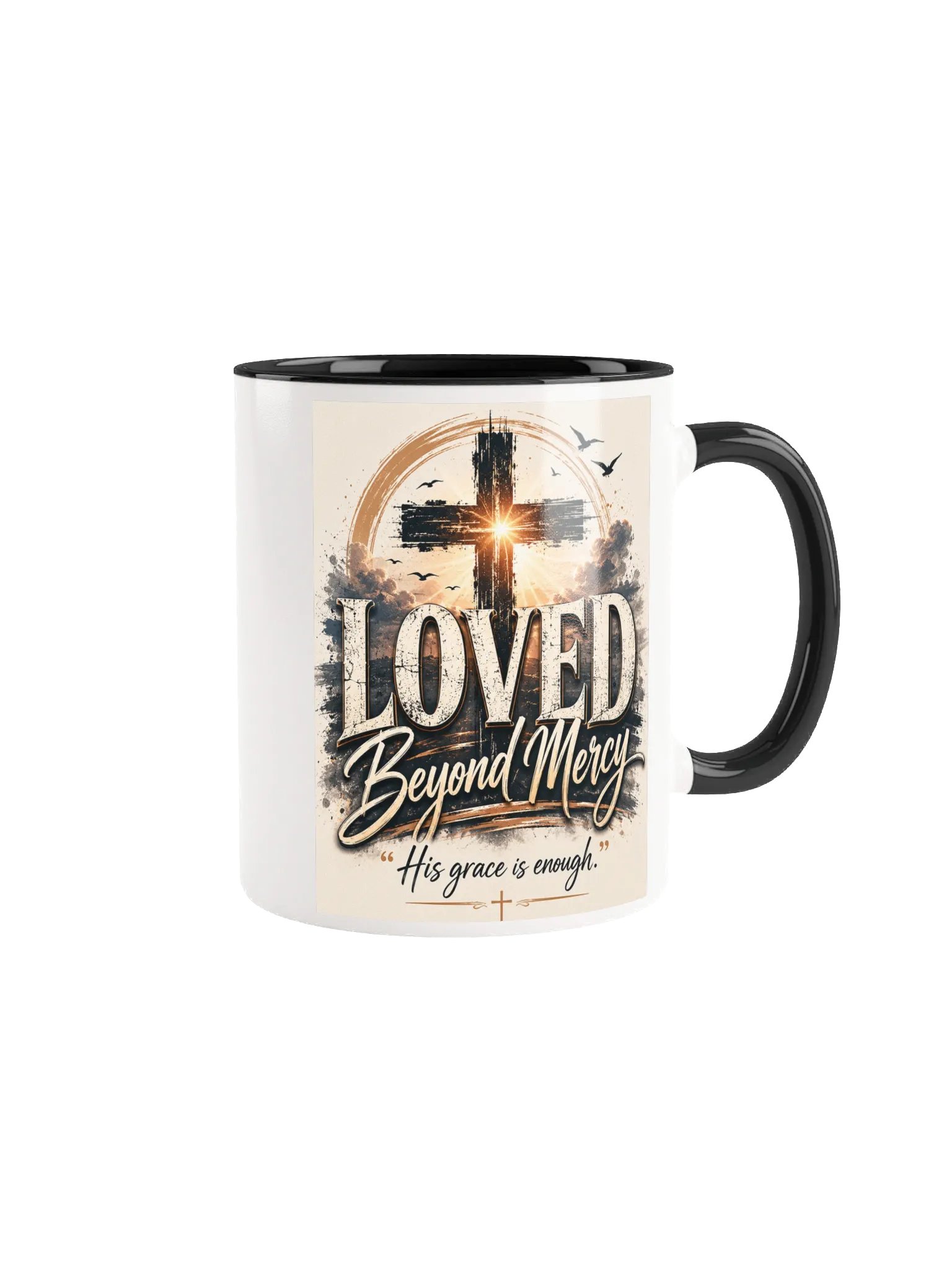 Loved Beyond Mercy Christian Coffee Mug – His Grace Is Enough | Inspirational Faith Gift | Kingdom Life Co. product image (1)