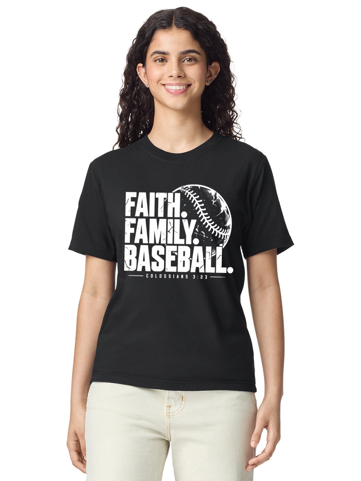 Faith Family Baseball Heavyweight T-Shirt product image (3)
