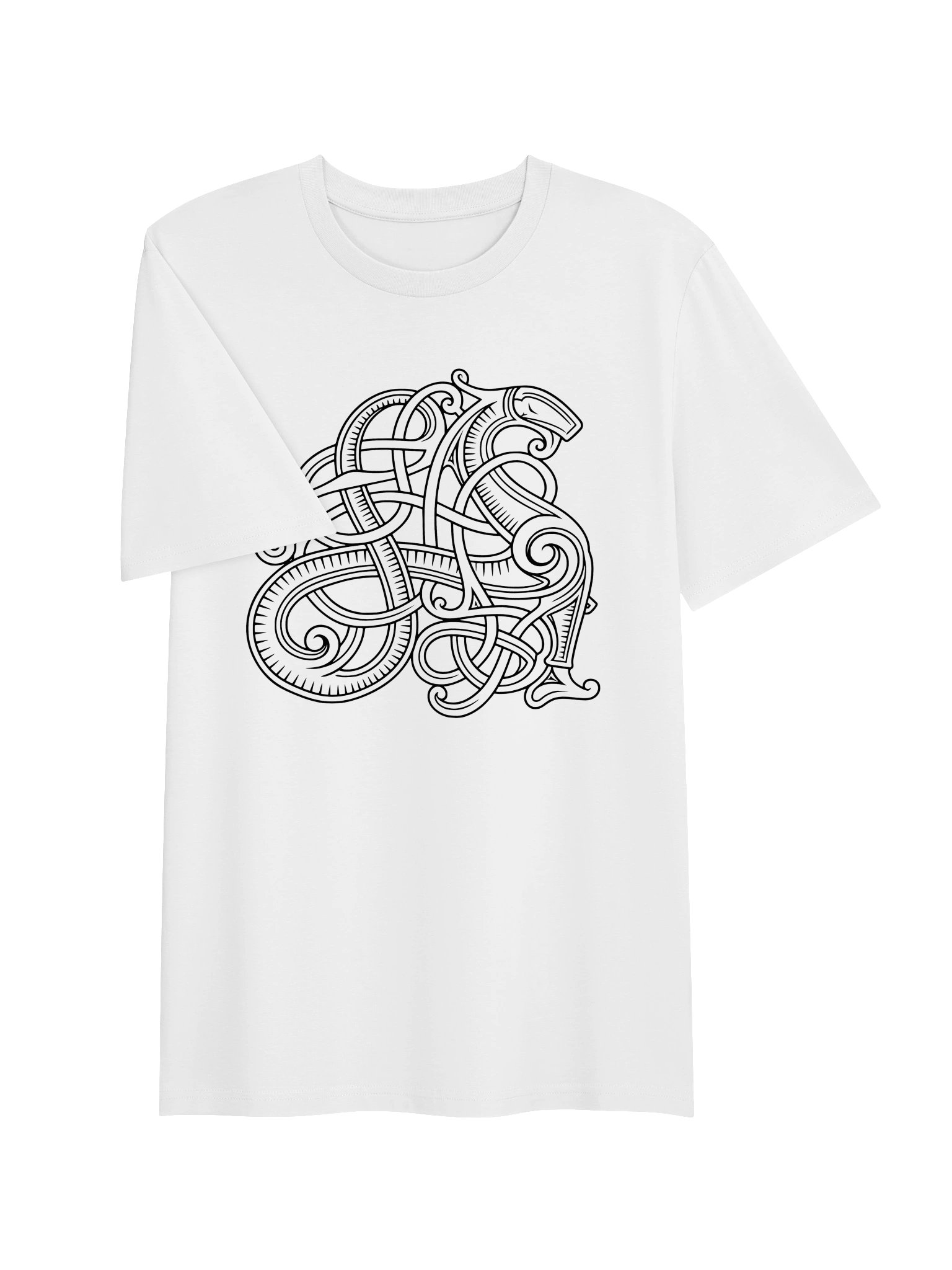 Grafika inspirowana wikińską fibulą w stylu Urnes - koszulka unisex z bawełny organicznej product image (3)