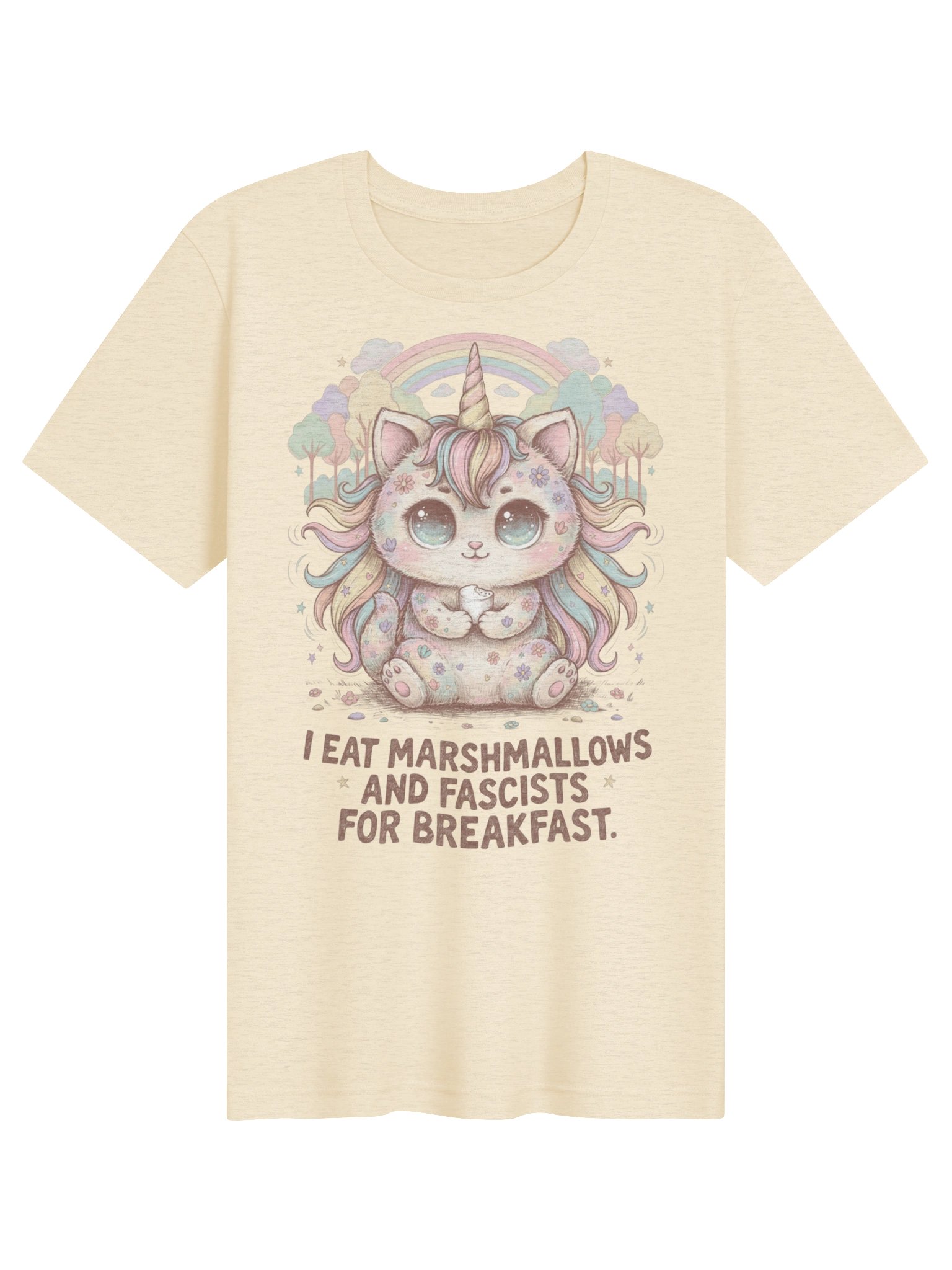 Pastel Unicorn Kitty Rebel Tee, Retro Kawaii Rainbow Graphic product image (2)