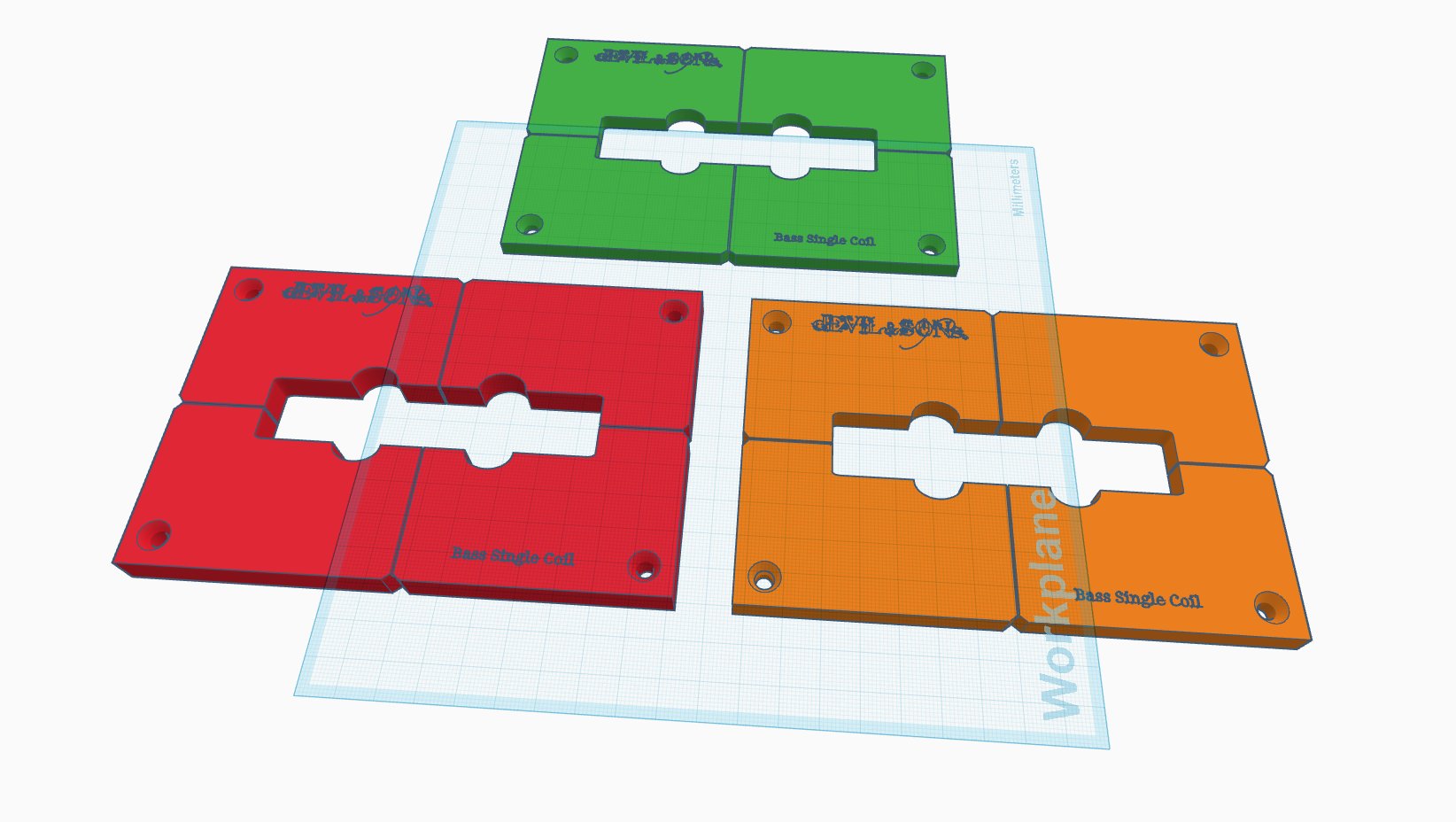 Bass Guitar Single Coil Jazz Bass Style Pickup Routing Template (3D Print File) product image (2)