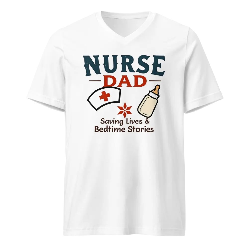 Nurse Dad Saving Lives & Bedtime Stories T-shirt product image (1)
