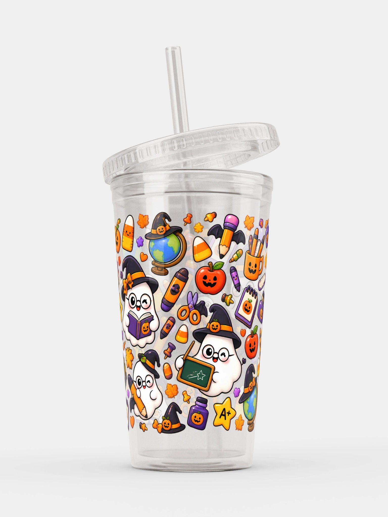 Halloween X Teacher Mashup Clear Wall Tumbler 16 Oz (473 ml) product image (3)