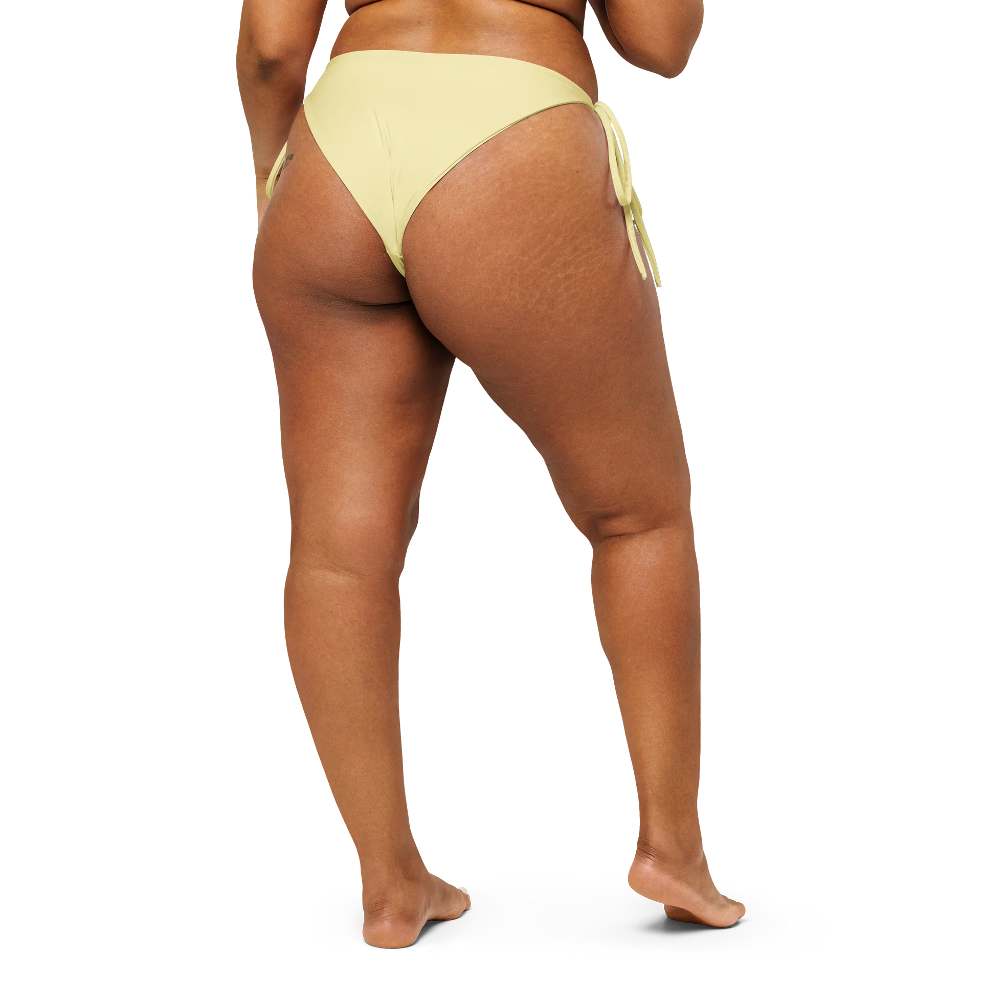 Pale Yellow All-Over Print String Bikini Bottom product image (4)