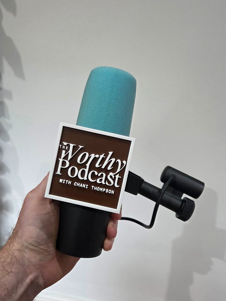 Shure SM7B Mic Flag - Custom Logo Badge Mount product image (1)