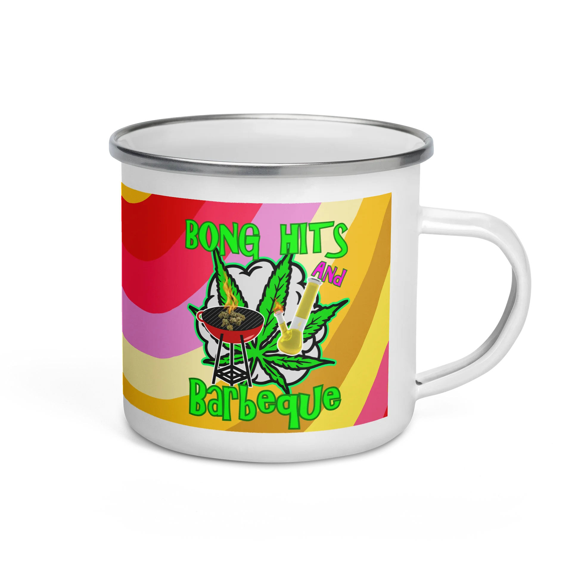 Bong Hits and Barbeque Enamel Mug product image (1)