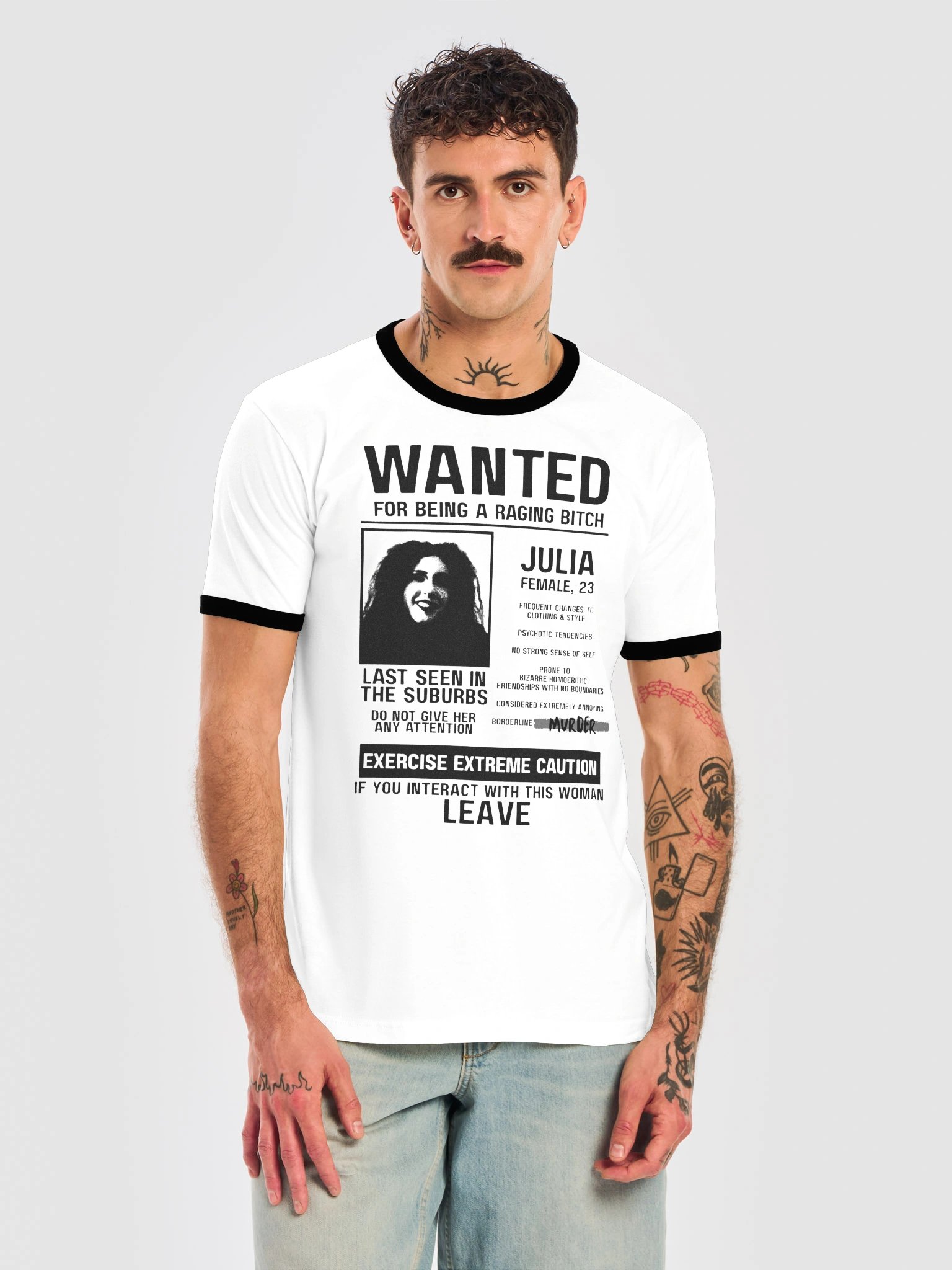 POSTMORTEM Wanted Ringer T-Shirt product image (5)