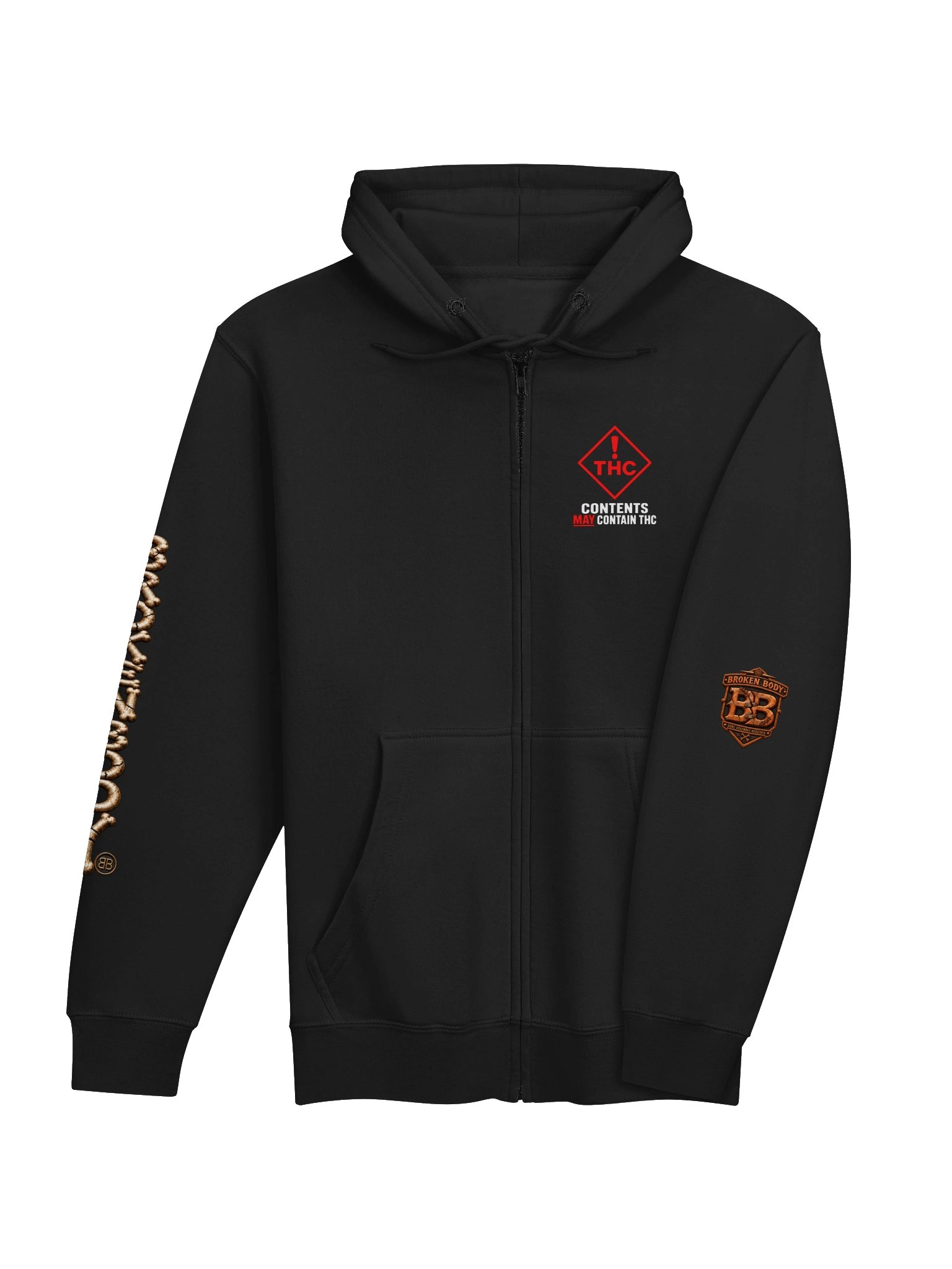 BROKEN BODY™ — SMALL BITE. BIG JOURNEY. — FULL ZIP HOODIE product image (4)