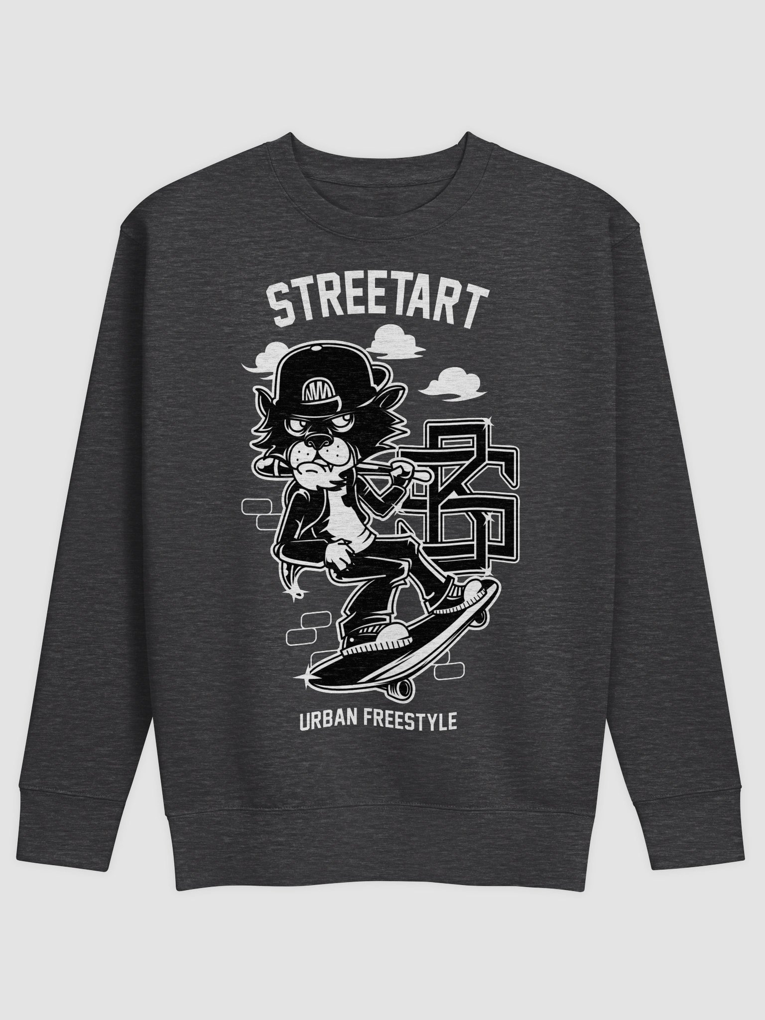 Cool Cat Skateboarder Sweatshirt product image (2)