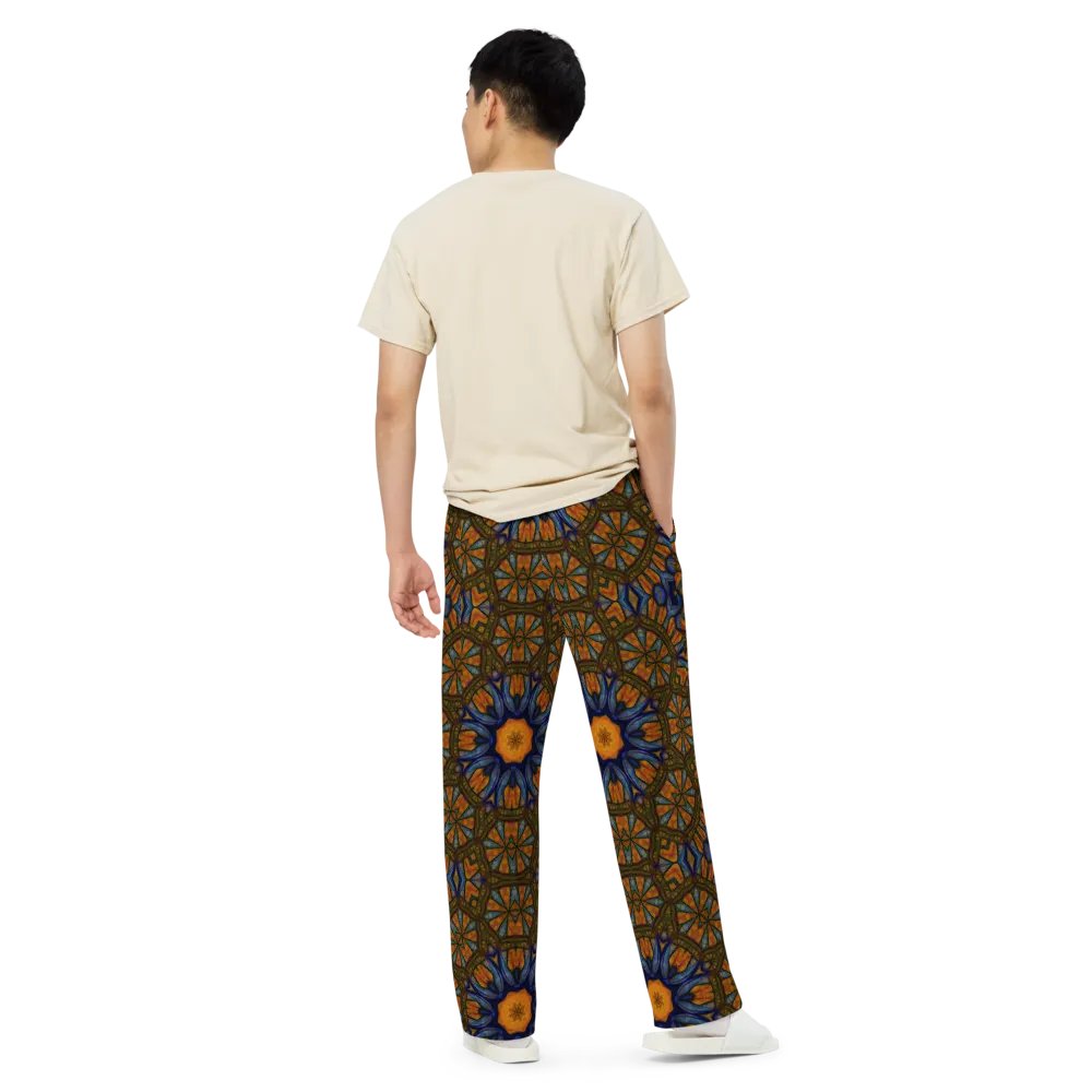 Orange and Blue Sketchy Kaleidoscope Wideleg Pants product image (10)