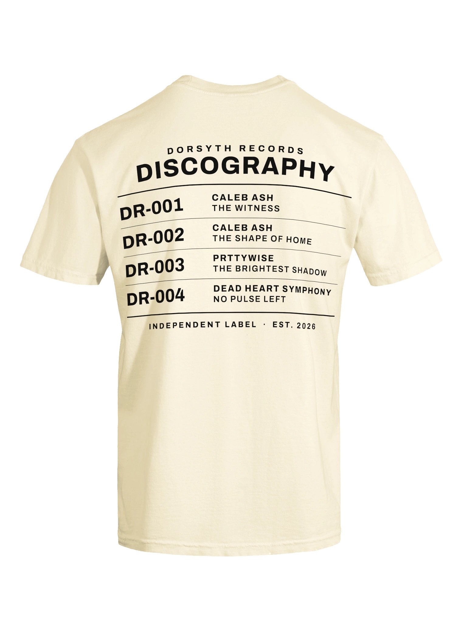 Dorsyth Records — Catalog Tee / 2026 Edition product image (6)