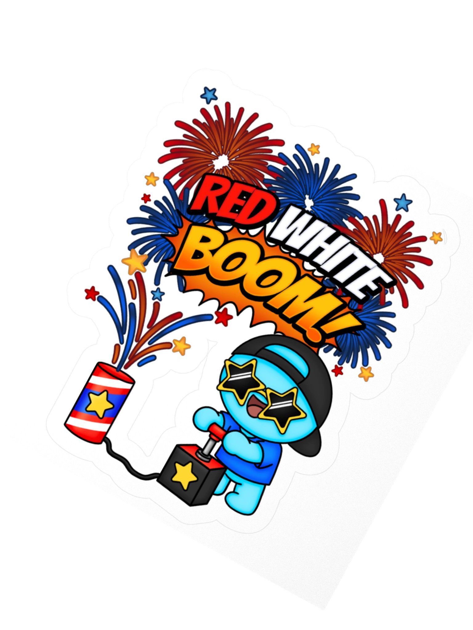 Red White Boom Sticker product image (4)
