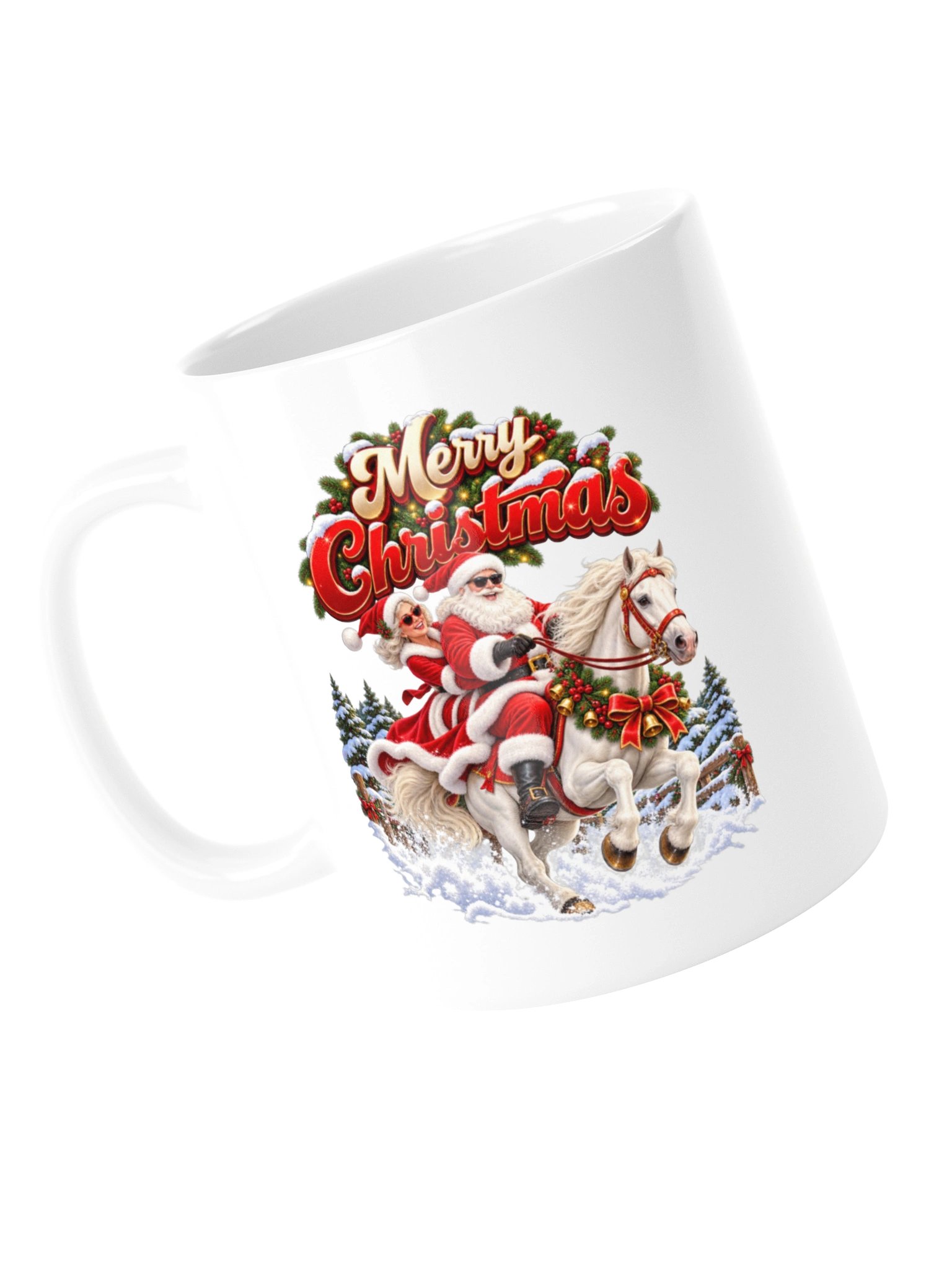 MERRY CHRISTMAS — SANTA & MRS. CLAUS HORSEBACK ADVENTURE - MUG product image (13)