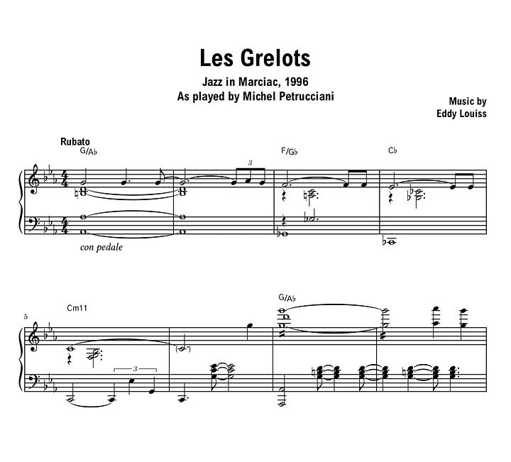 Michel Petrucciani - Les Grelots (Marciac) - Sheet music (PDF) product image (1)