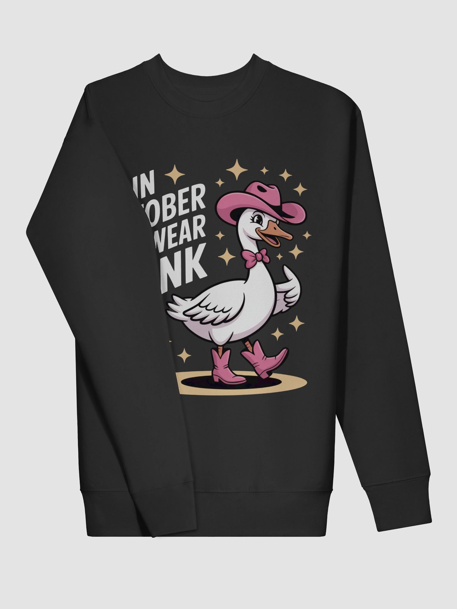 In October We Wear Pink Cowgirl Goose Sweatshirt product image (3)