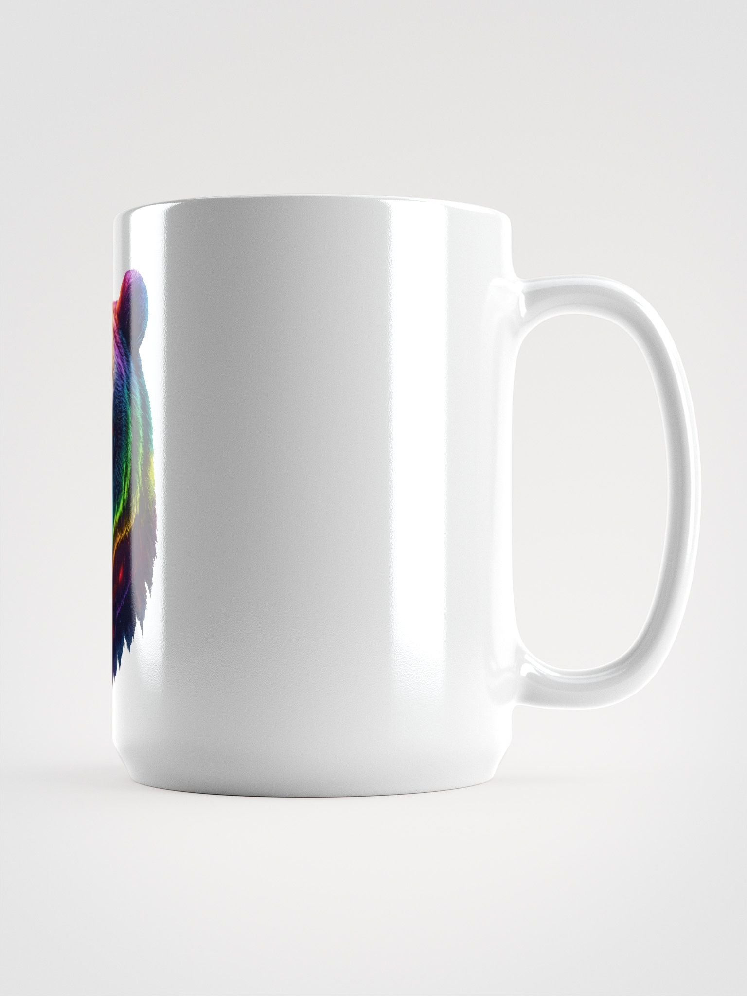Pride Rainbow Bear Face - LGBTQ Bear in Neon Cosmic Colors Mug product image (2)