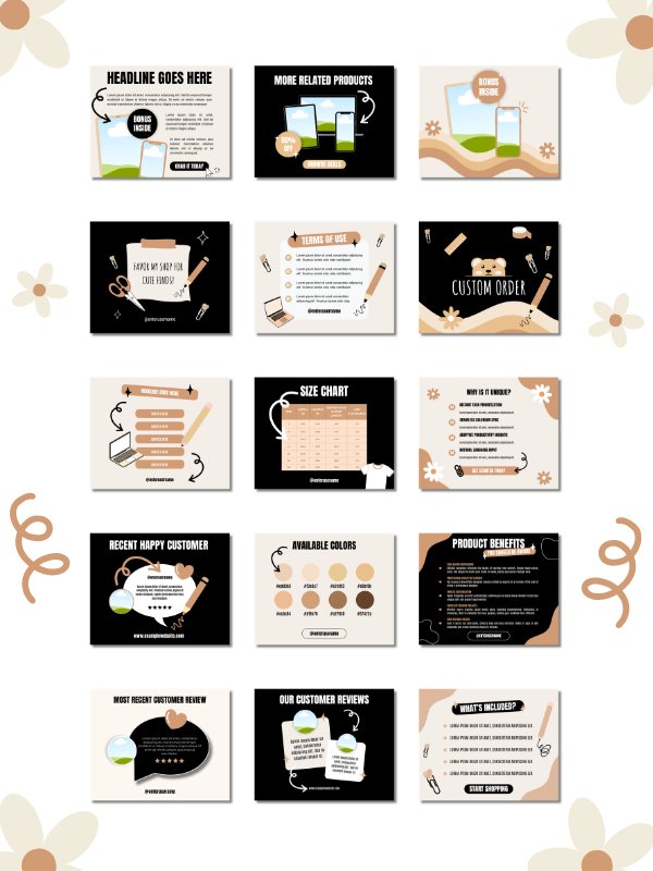 Cute Etsy MRR/PLR Canva Listing Mockups product image (5)