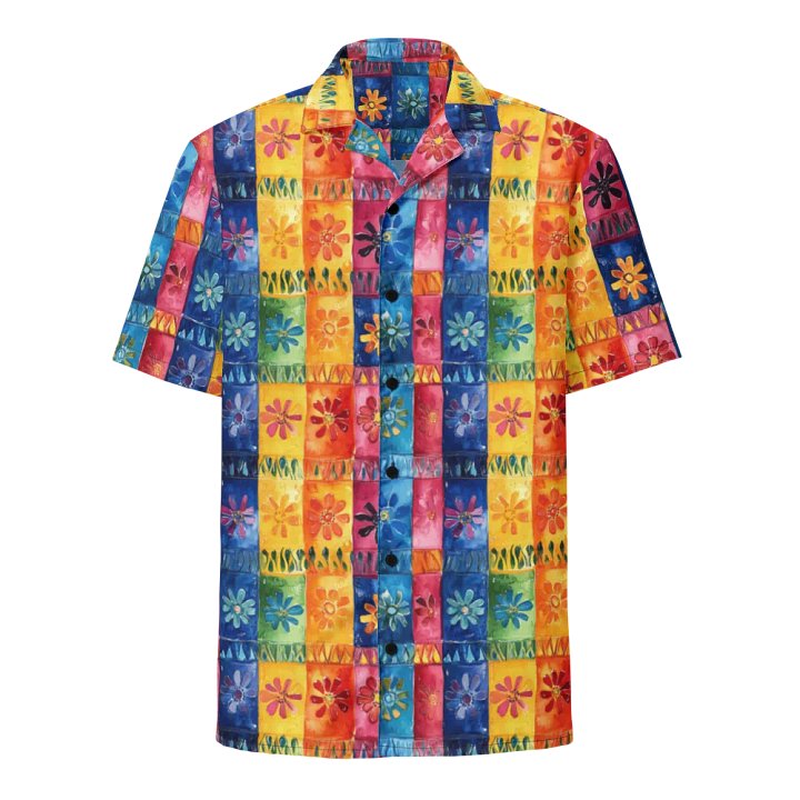 Textured Floral Pattern-Seamless Papel Picado Hawaiian Shirts product image (1)