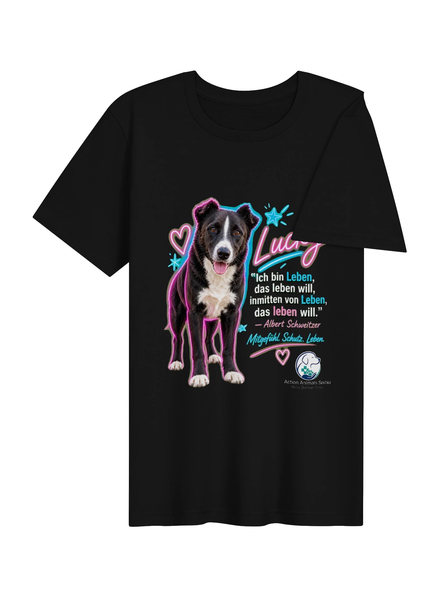 Lucky Neon – Mitgefühl. Schutz. Leben. T-Shirt product image (13)