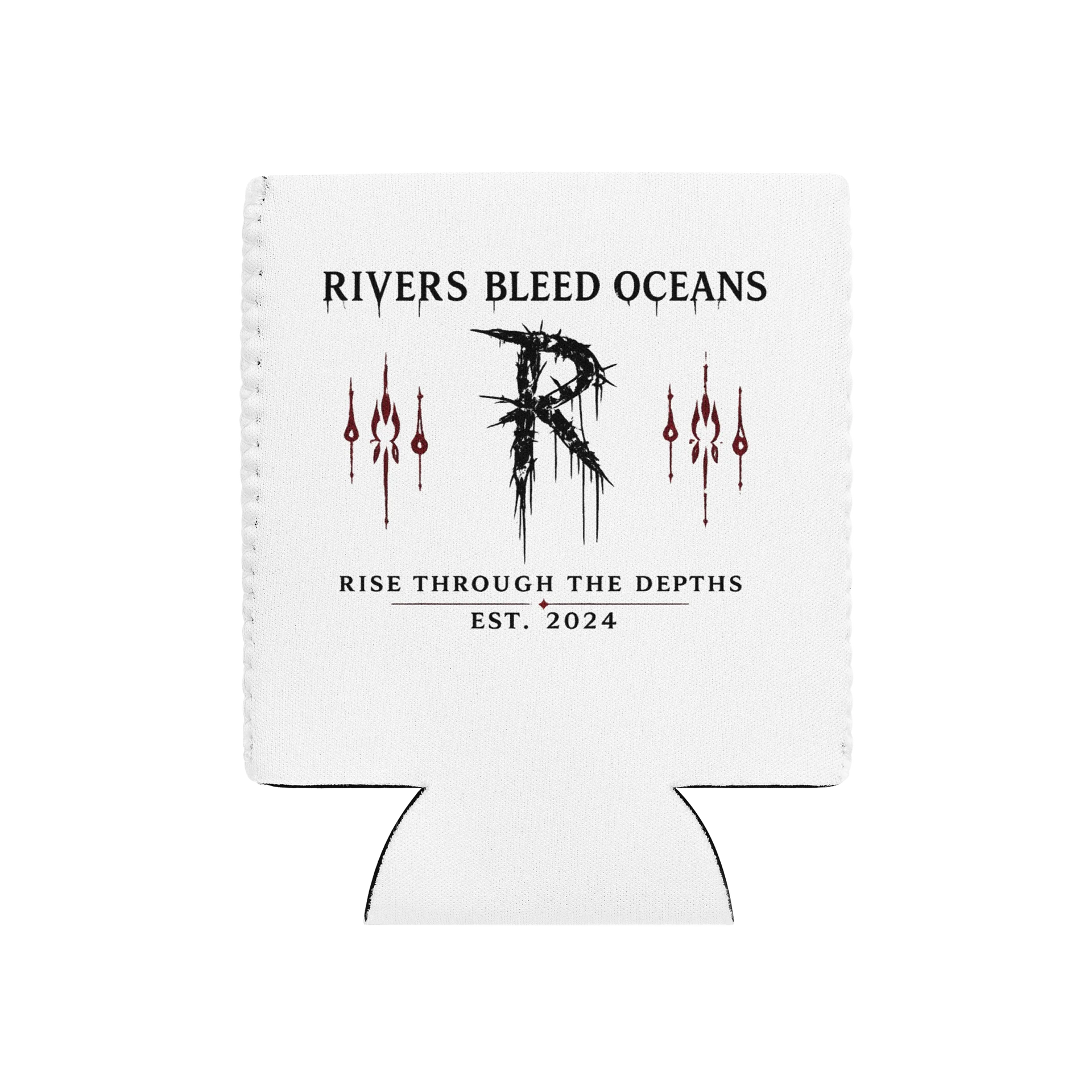 RIVERS BLEED OCEANS Coozie — Est.-White product image (19)