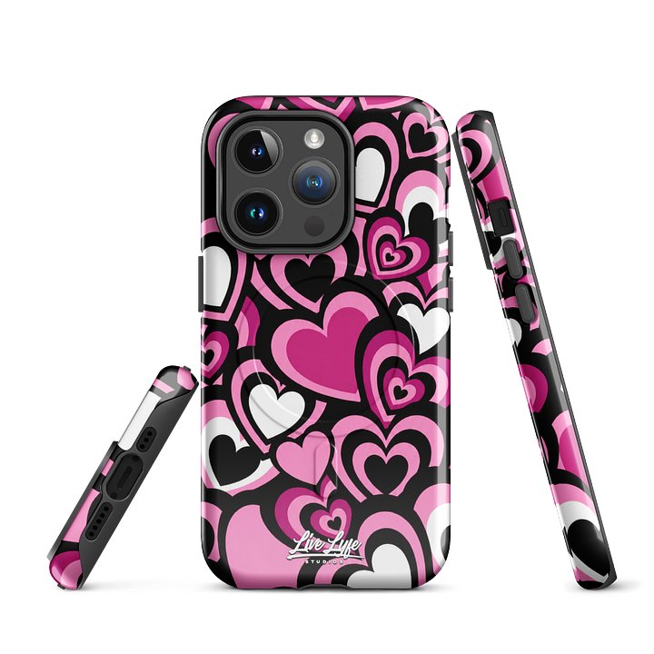 Pink Hearts MagSafe tough case for iPhone product image (1)