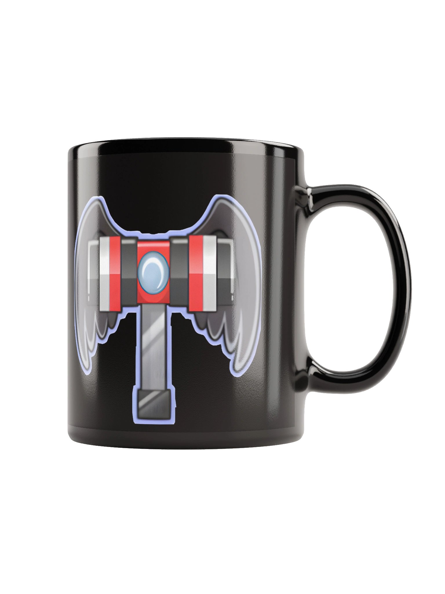 Winged Hammer Black Glossy Mug product image (1)